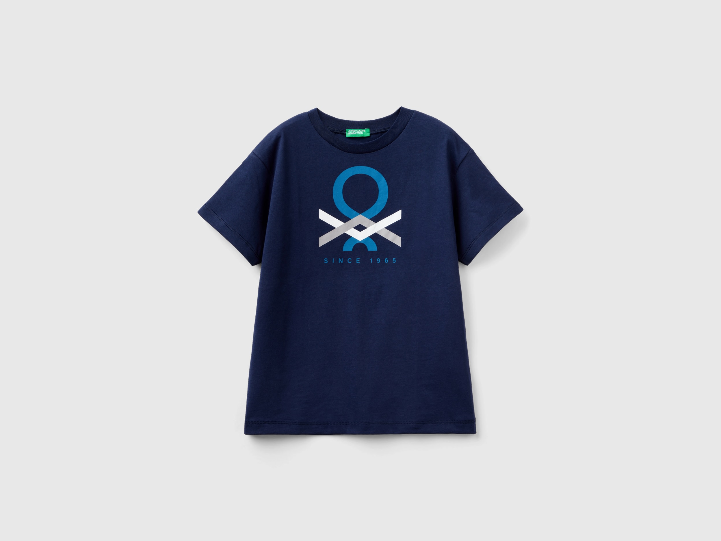 Benetton, 100% Organic Cotton T-shirt, size M, Dark Blue, Kids