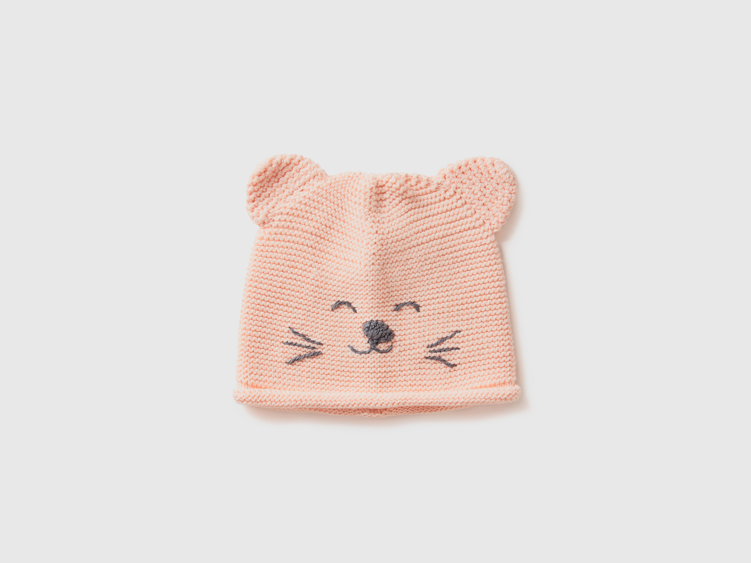 Benetton, Cappellino Crochet Con Applicazioni, Rosa Tenue, Bambini