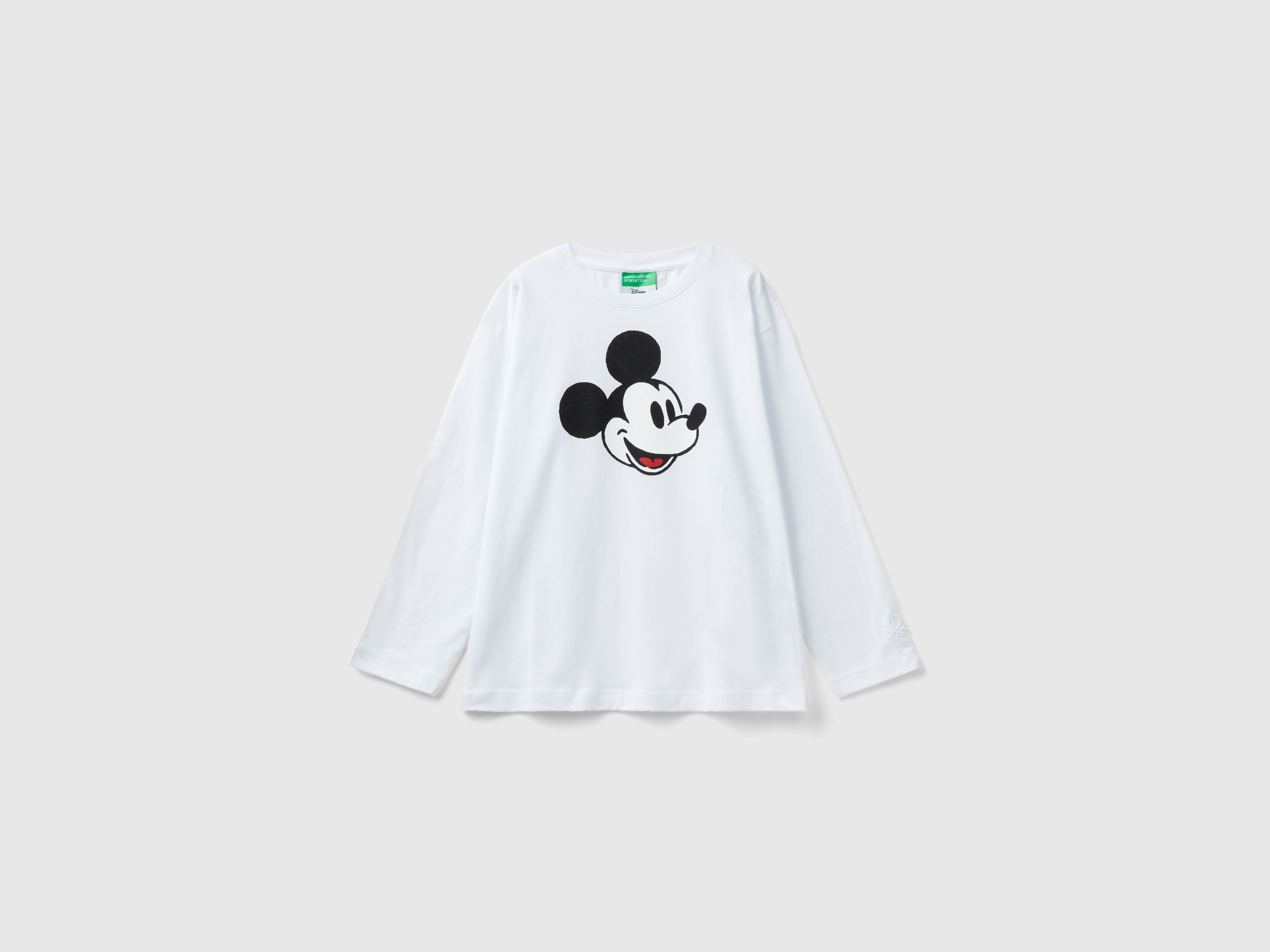 Benetton, White T-shirt With Mickey Mouse Print, size 2XL, White, Kids