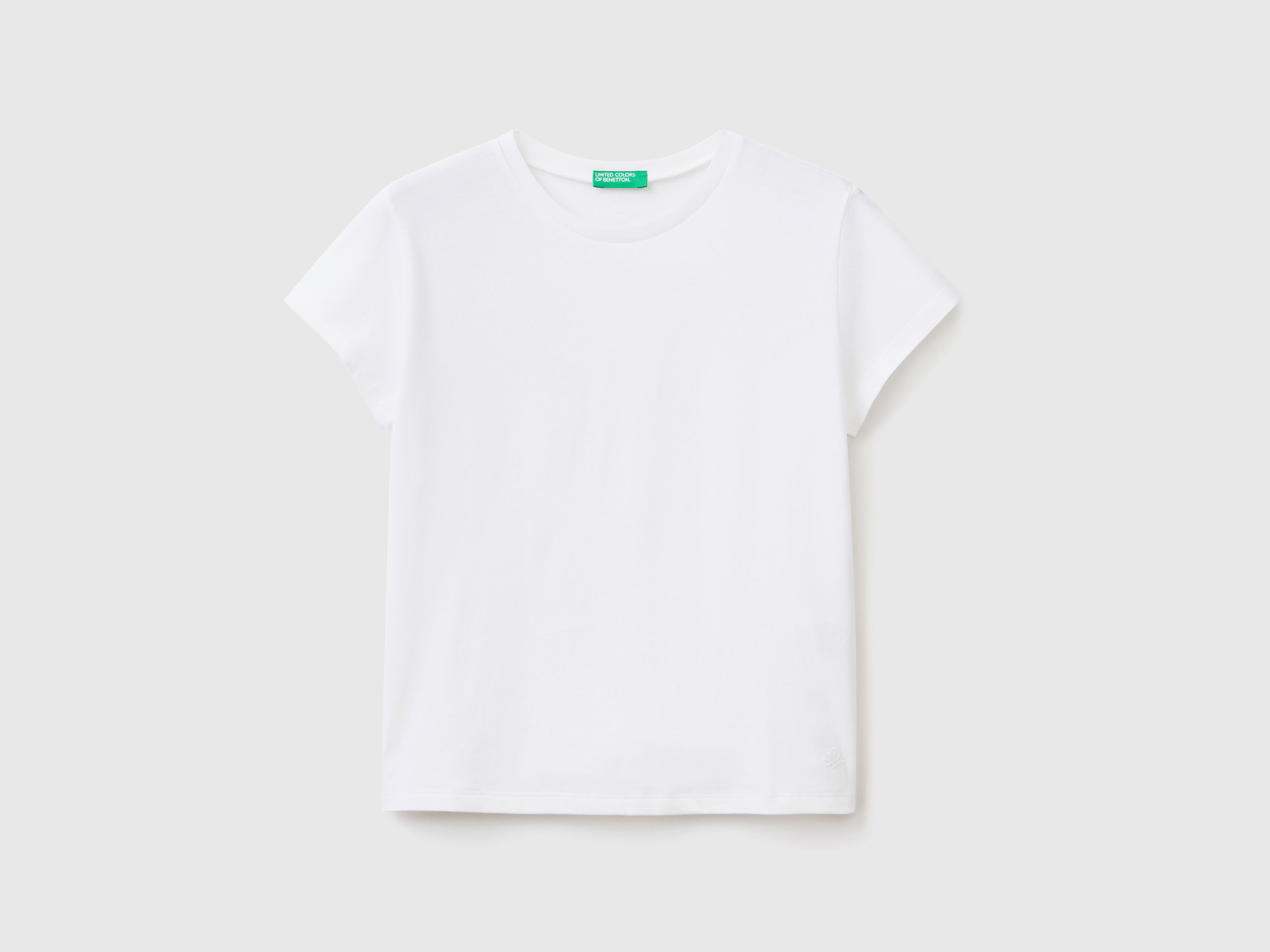 Benetton, T-shirt In Pure Organic Cotton, size M, White, Kids