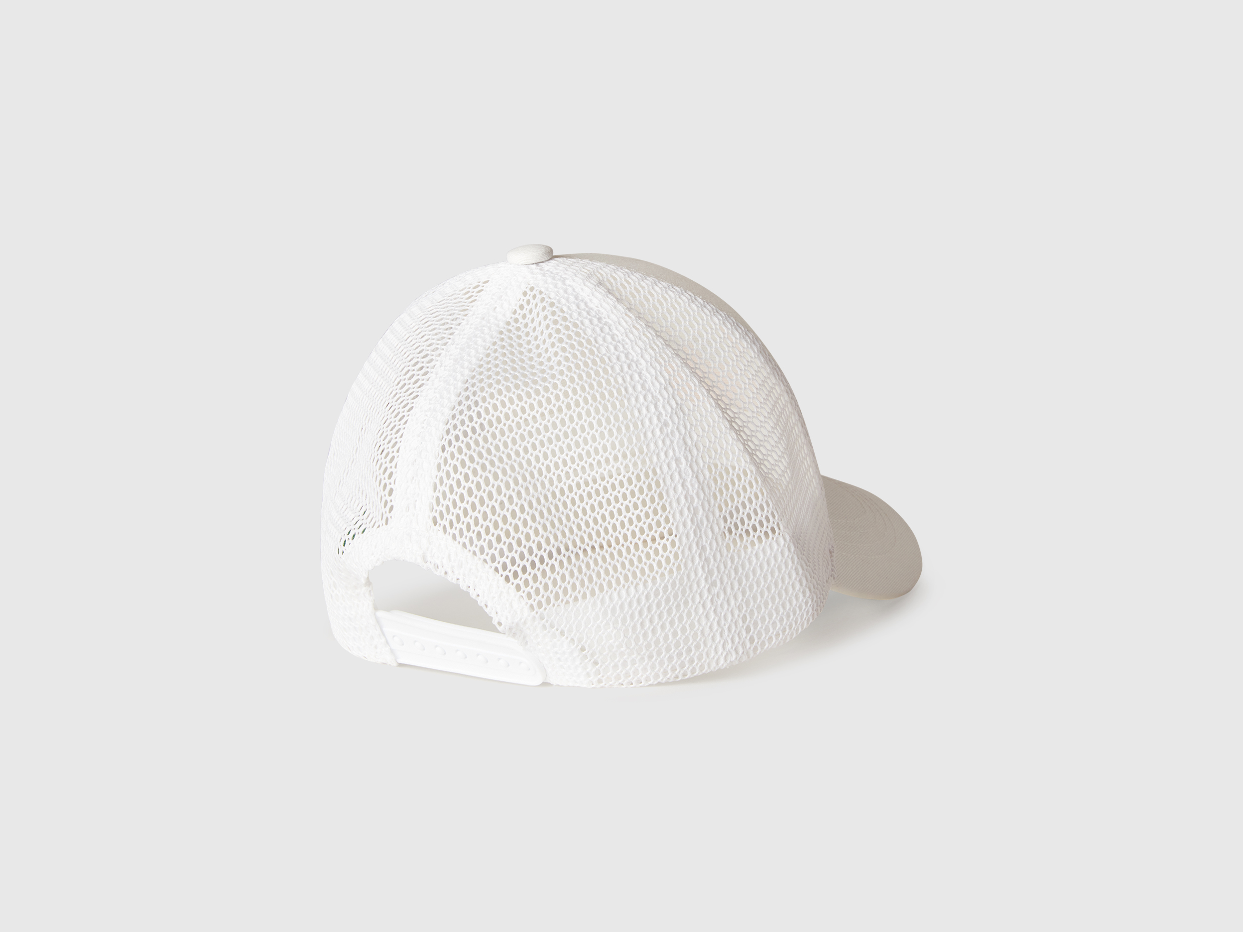 Benetton, Καπέλο Μπέιζμπολ Από Βαμβακερό Και Mesh, size 4-6, Λευκο Κρεμ, Παιδικά φωτογραφία