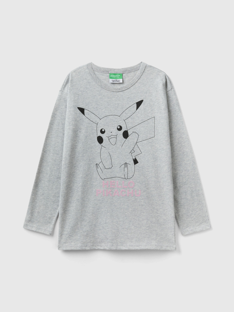 Benetton, Pokémon T-shirt In Warm Cotton, Gray, Kids