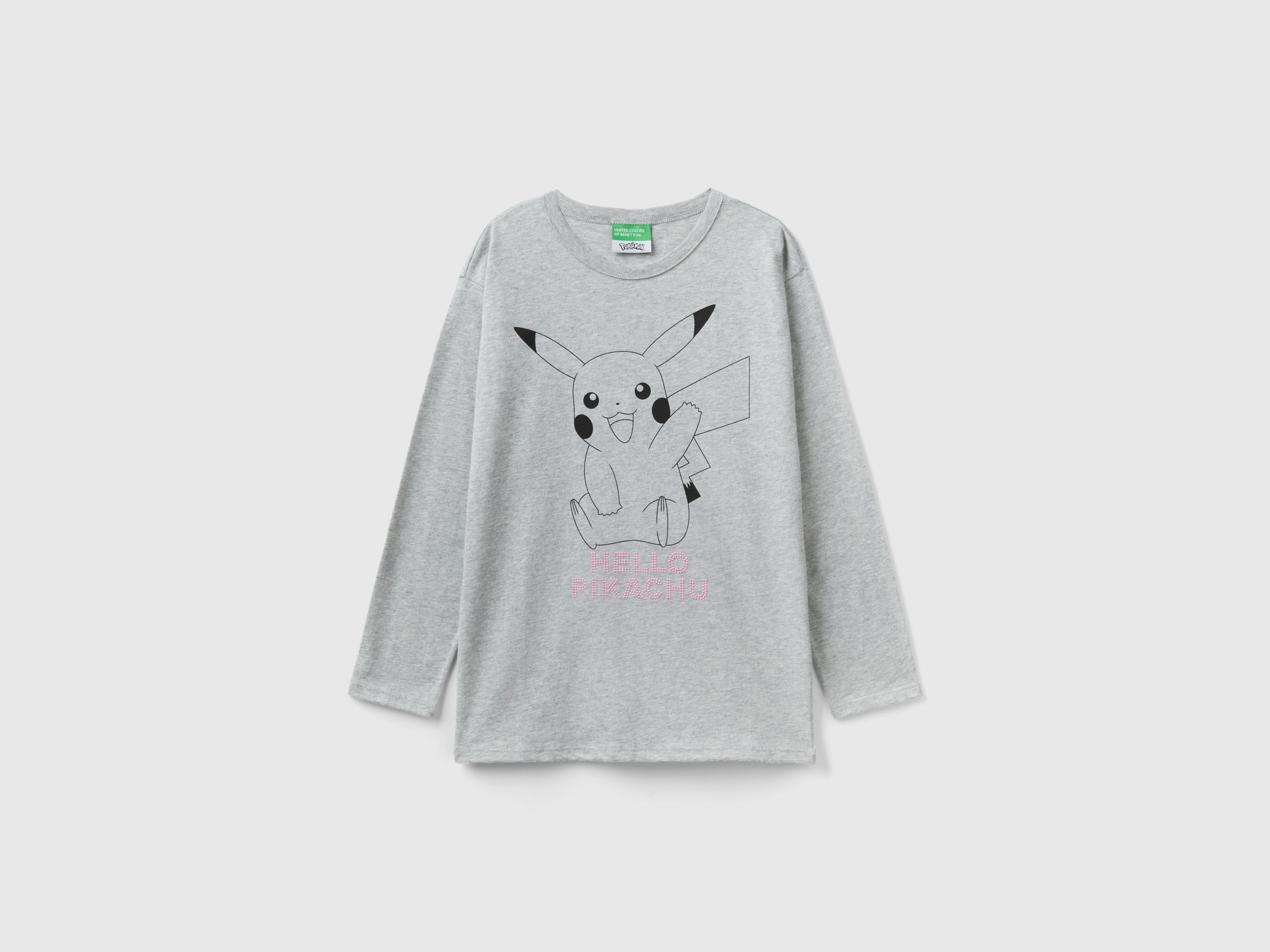 Benetton, Pokemon T-shirt In Warm Cotton, size 2XL, Gray, Kids
