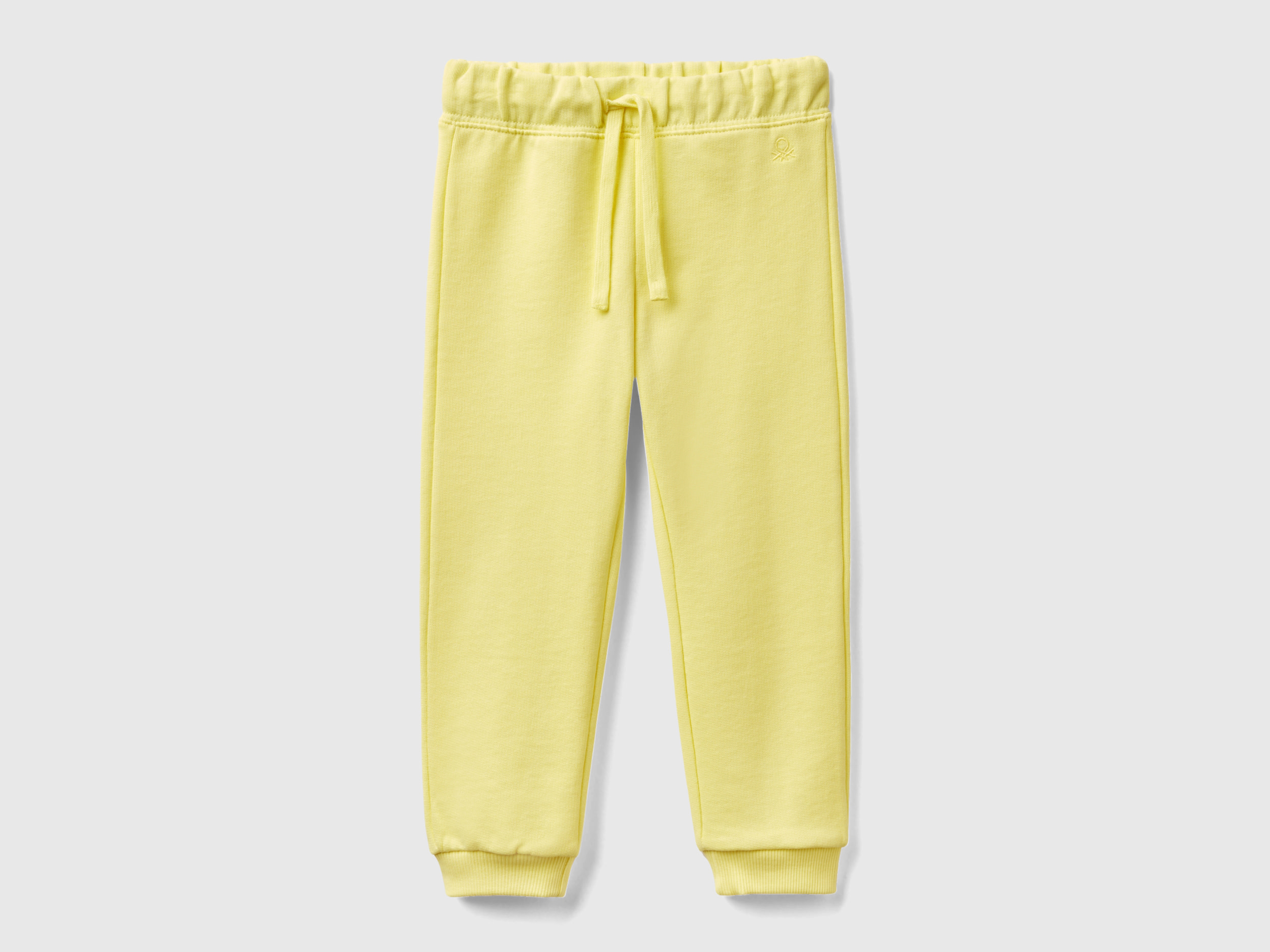 Image of Benetton, Sweatpants In Organic Cotton, size 104, Yellow, Kids