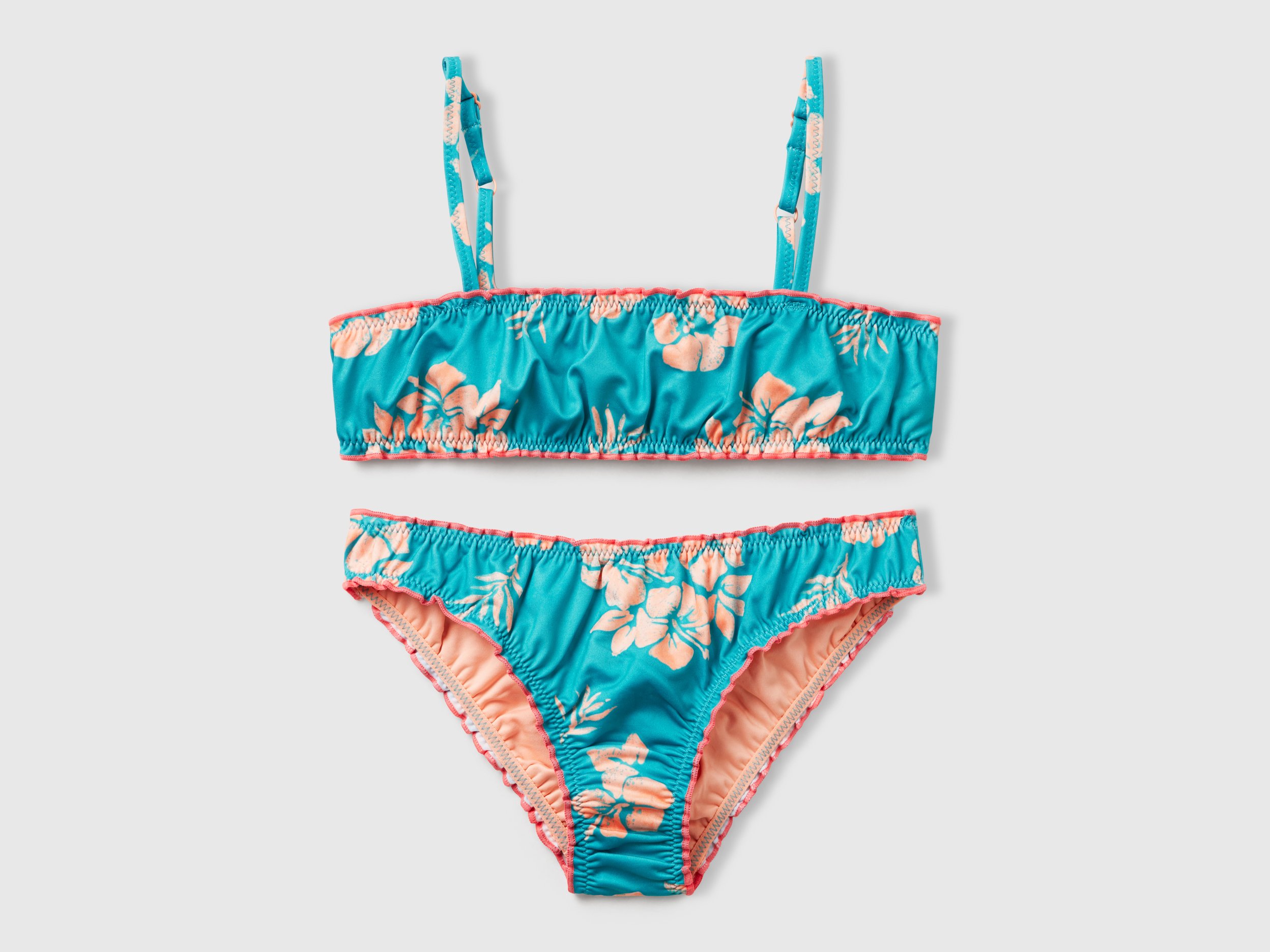 Benetton, Bikini De Plage Imprimé Fleuri, taille 2XL, Bleu Vert, Enfants - United Colors of Benetton - Modalova