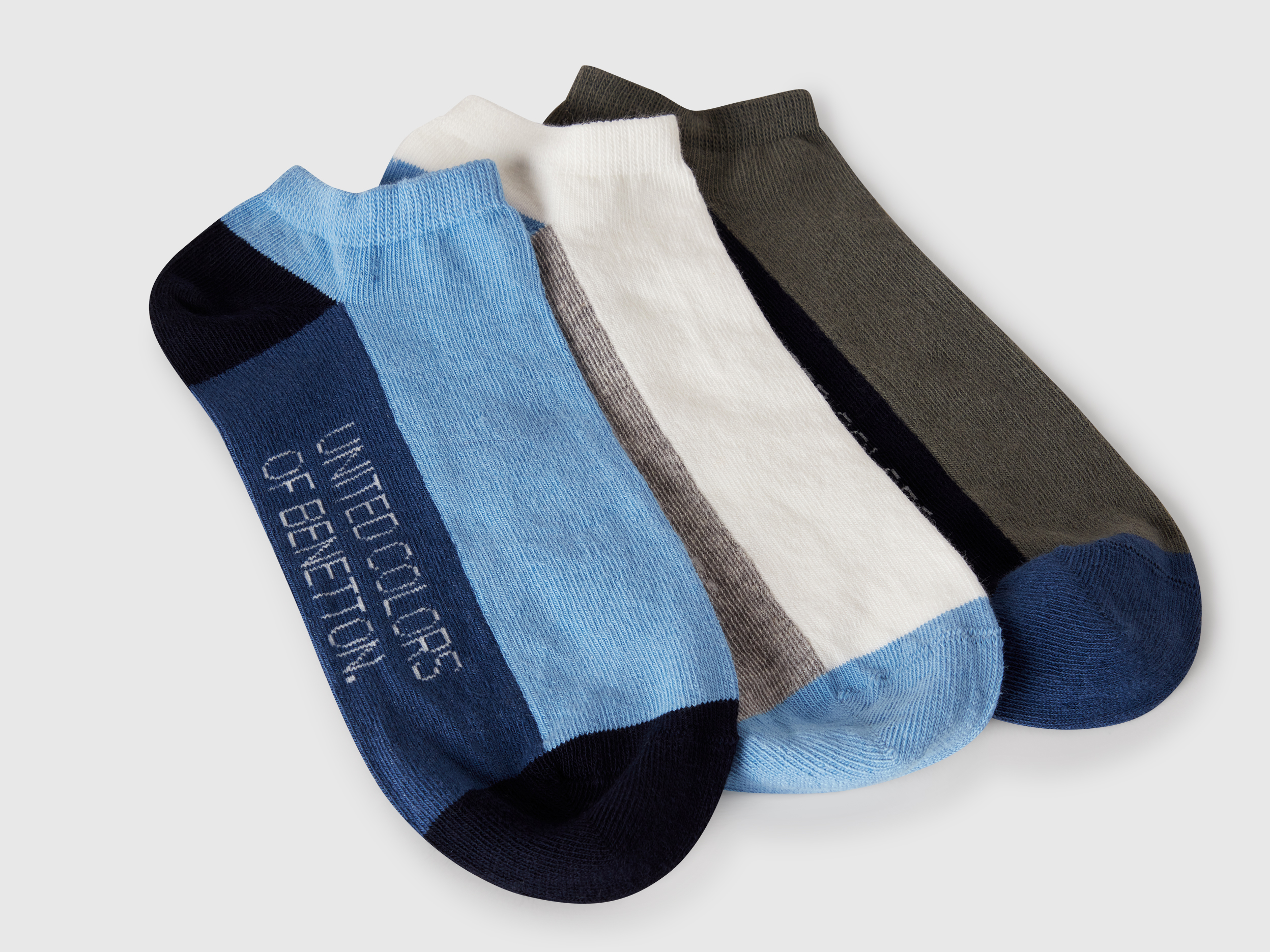 Thumbnail - Benetton, Drei Paar Colourblock-socken, size 43-46, Bunt, female