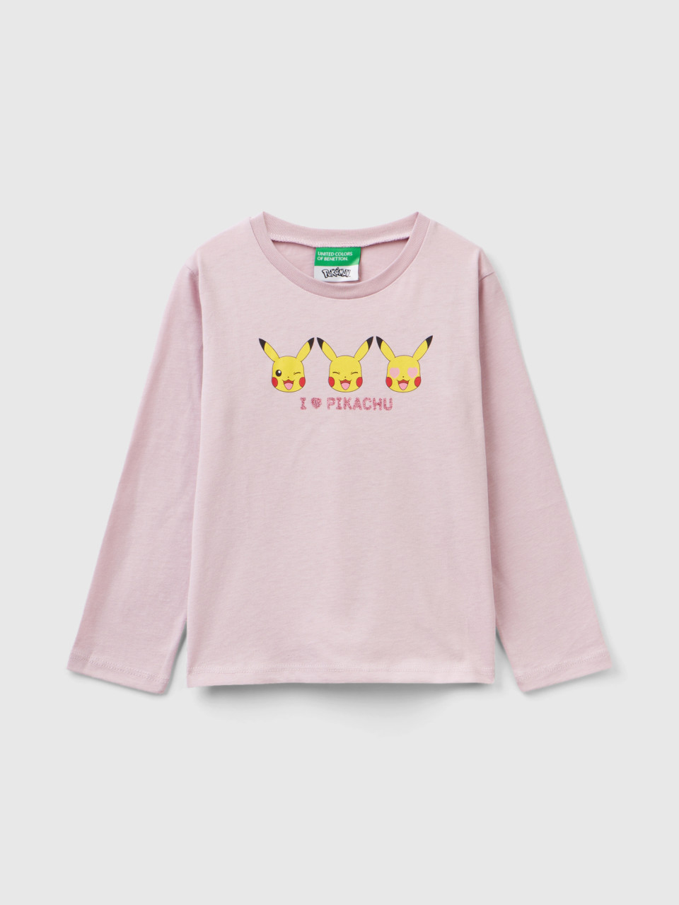 Benetton, T-shirt Pokémon En Coton Chaud, Rose, Enfants