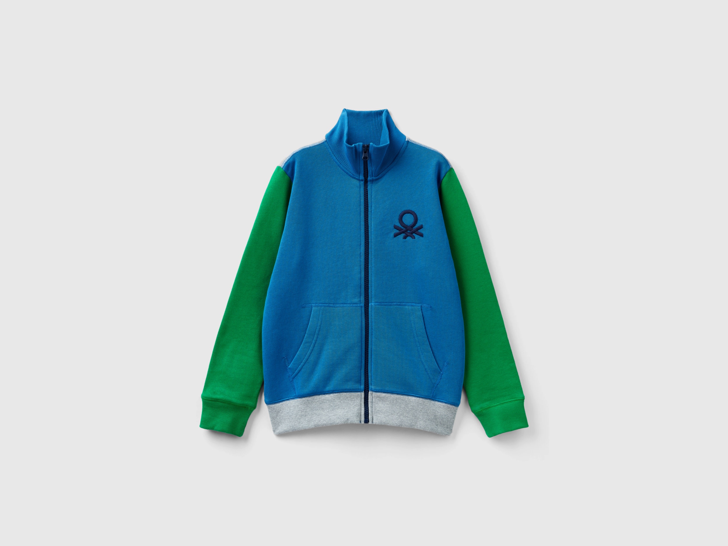 Benetton, Pure Cotton Sweatshirt With Zipper, size L, Multi-color, Kids