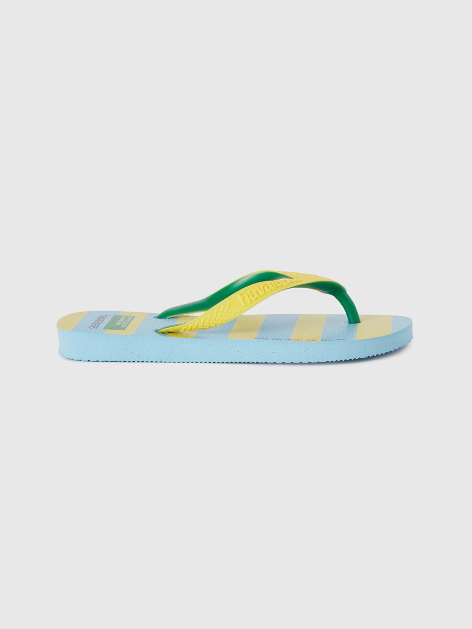 Benetton, Havaianas Flip Flops With Yellow And Light Blue Stripes, Multi-color, Kids