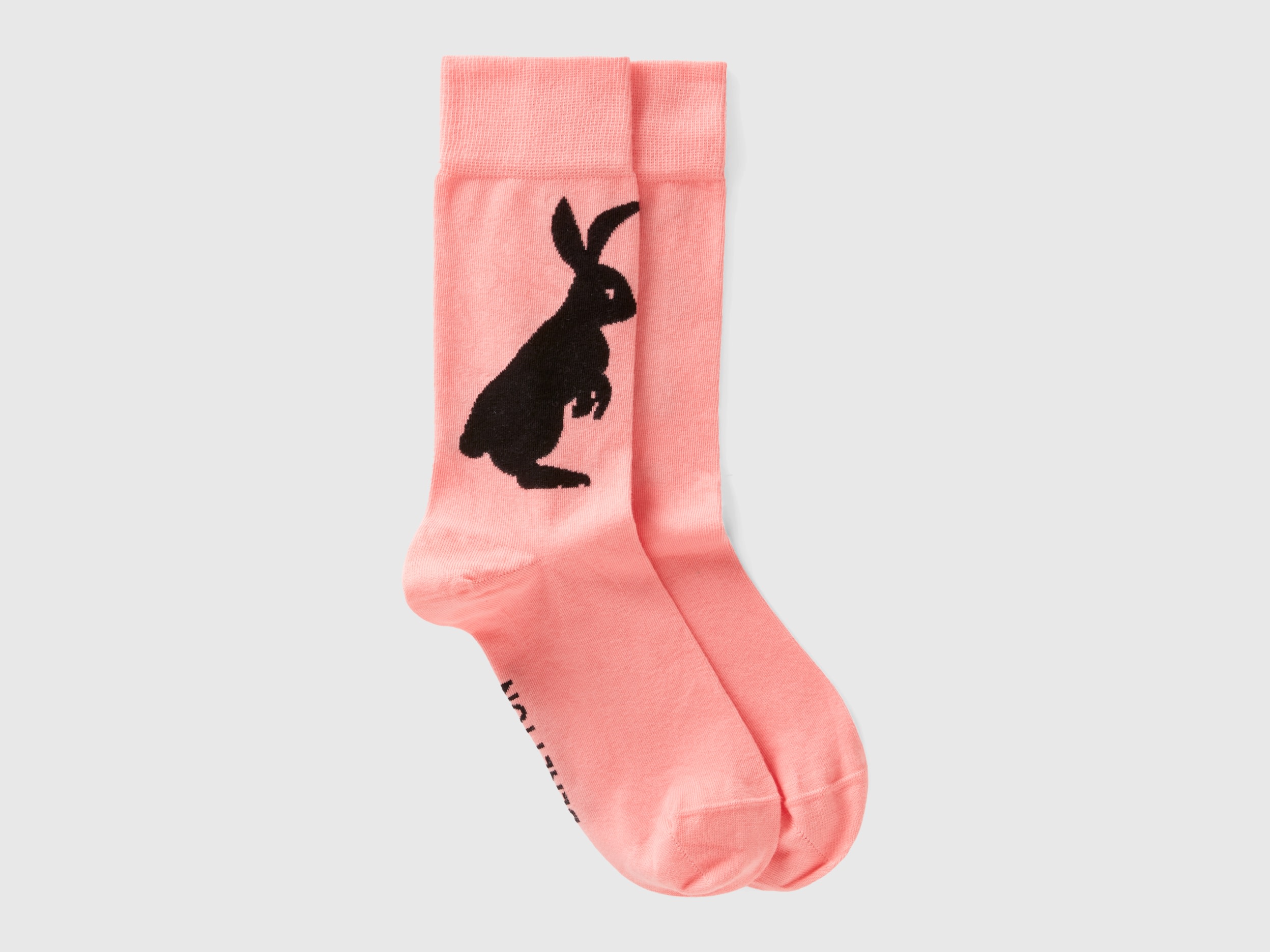 Benetton, Pink Socks With Bunny Design, size 8-11, Pink, Women