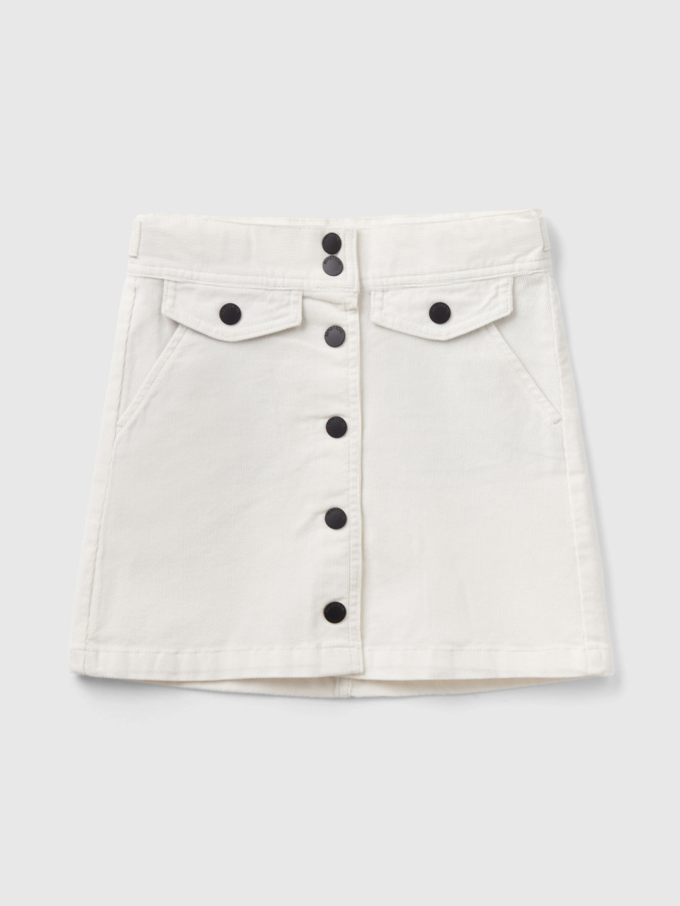 Benetton, Corduroy Skirt, White, Kids