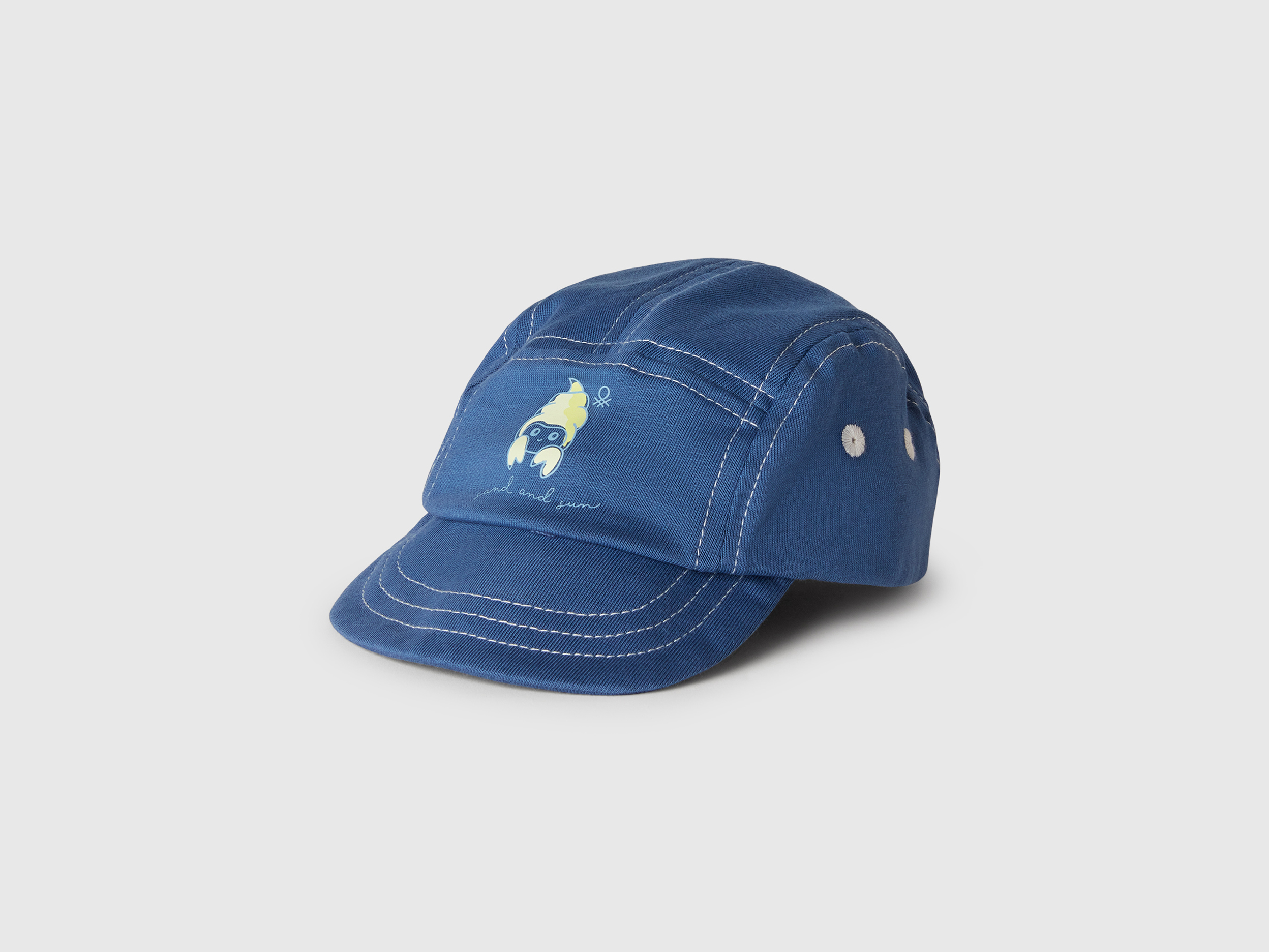 Benetton, Baseball Cap With Print, size 9-12, Blue, Kids