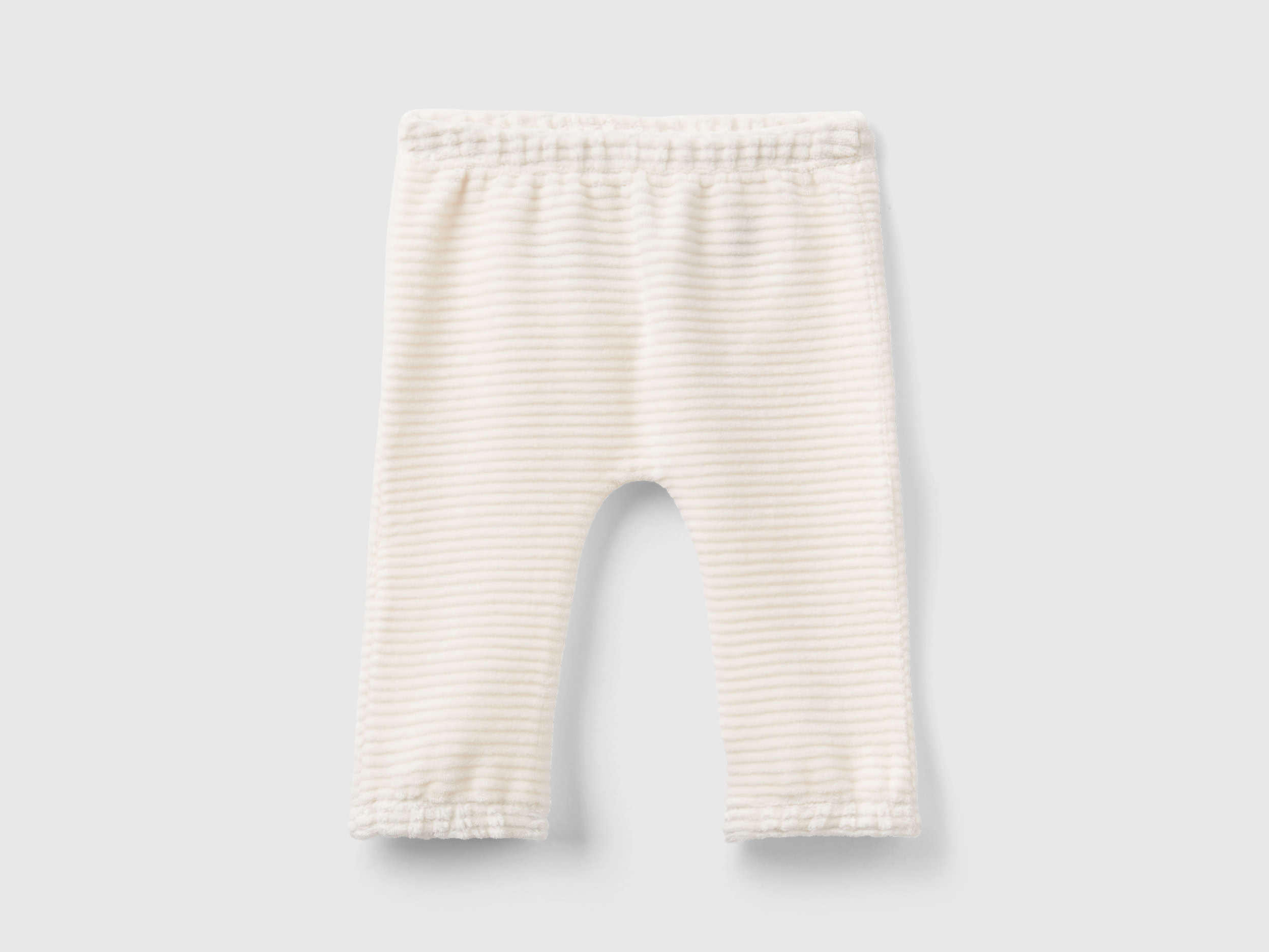 Benetton, Chenille Trousers With Embroidery, size 0-1, Creamy White, Kids