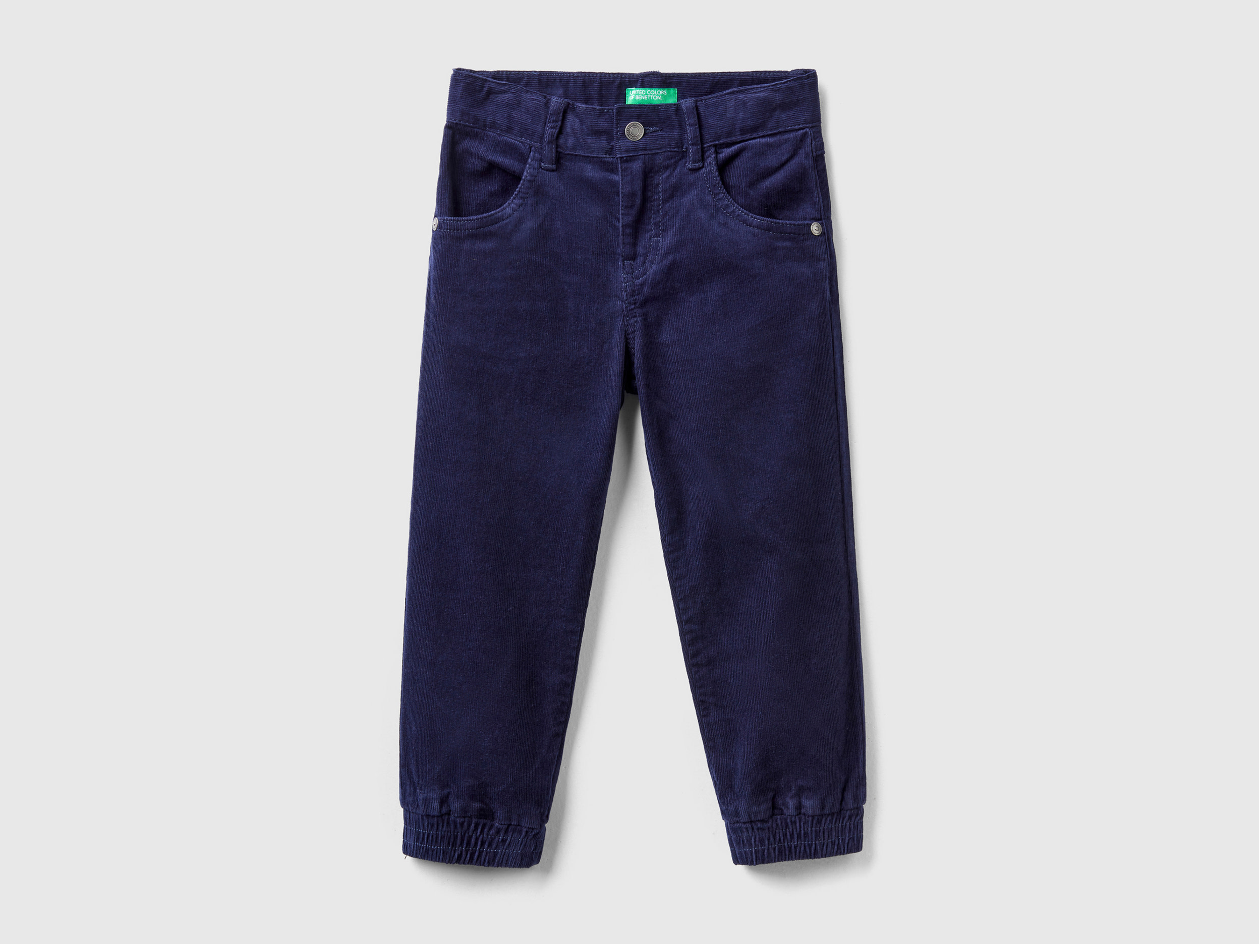 Benetton, Stretch Corduroy Trousers, size 12-18, Dark Blue, Kids