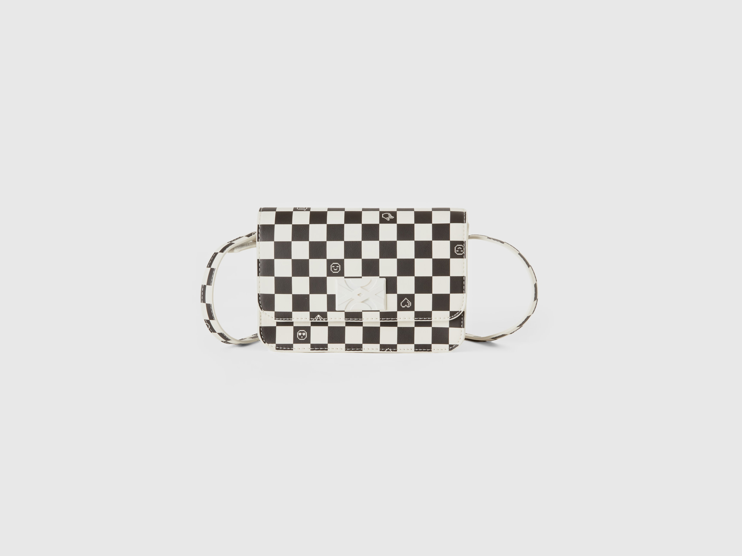 Benetton, Black And White Check Be Bag, size OS, Multi-color, Kids