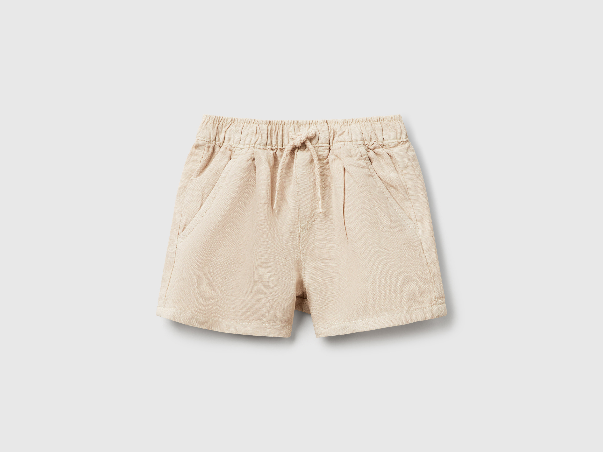Benetton, Short En Lin Mélangé, taille 1-3, , Enfants - United Colors of Benetton - Modalova