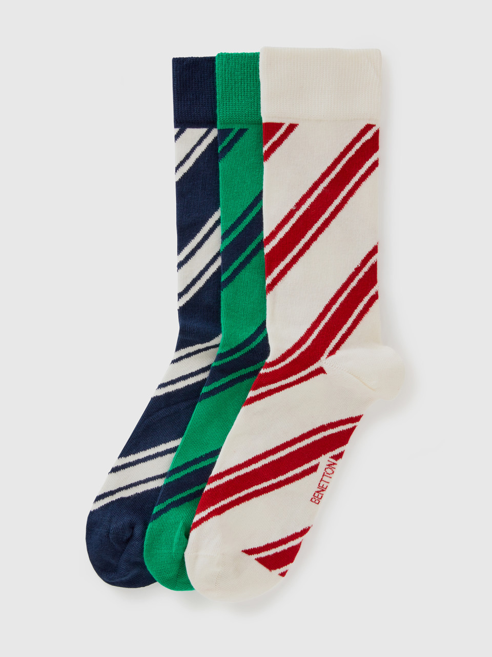 Benetton, Long Socks With Regimental Stripes, Multi-color, Men