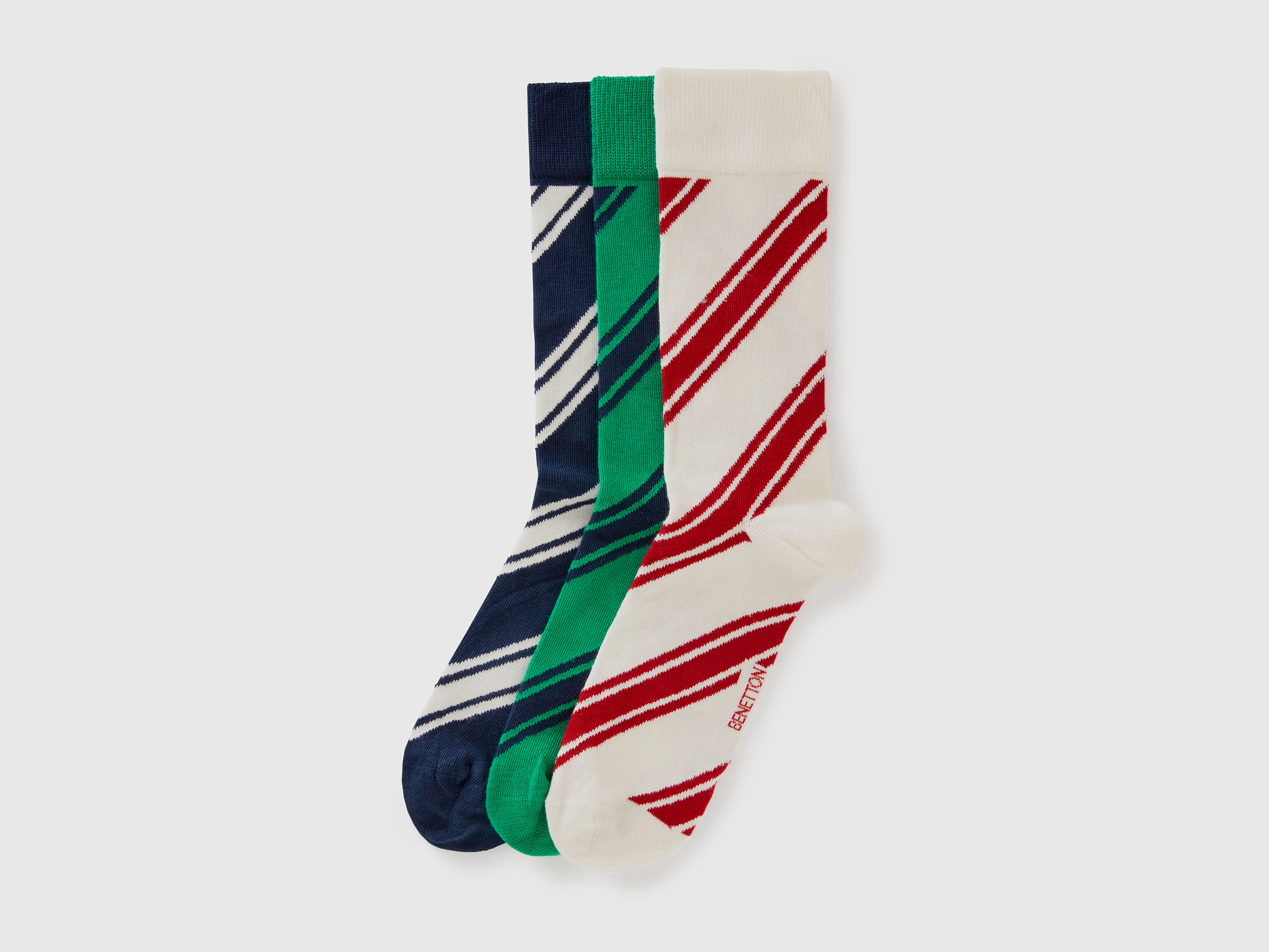 Benetton, Long Socks With Regimental Stripes, size OS, Multi-color, Men