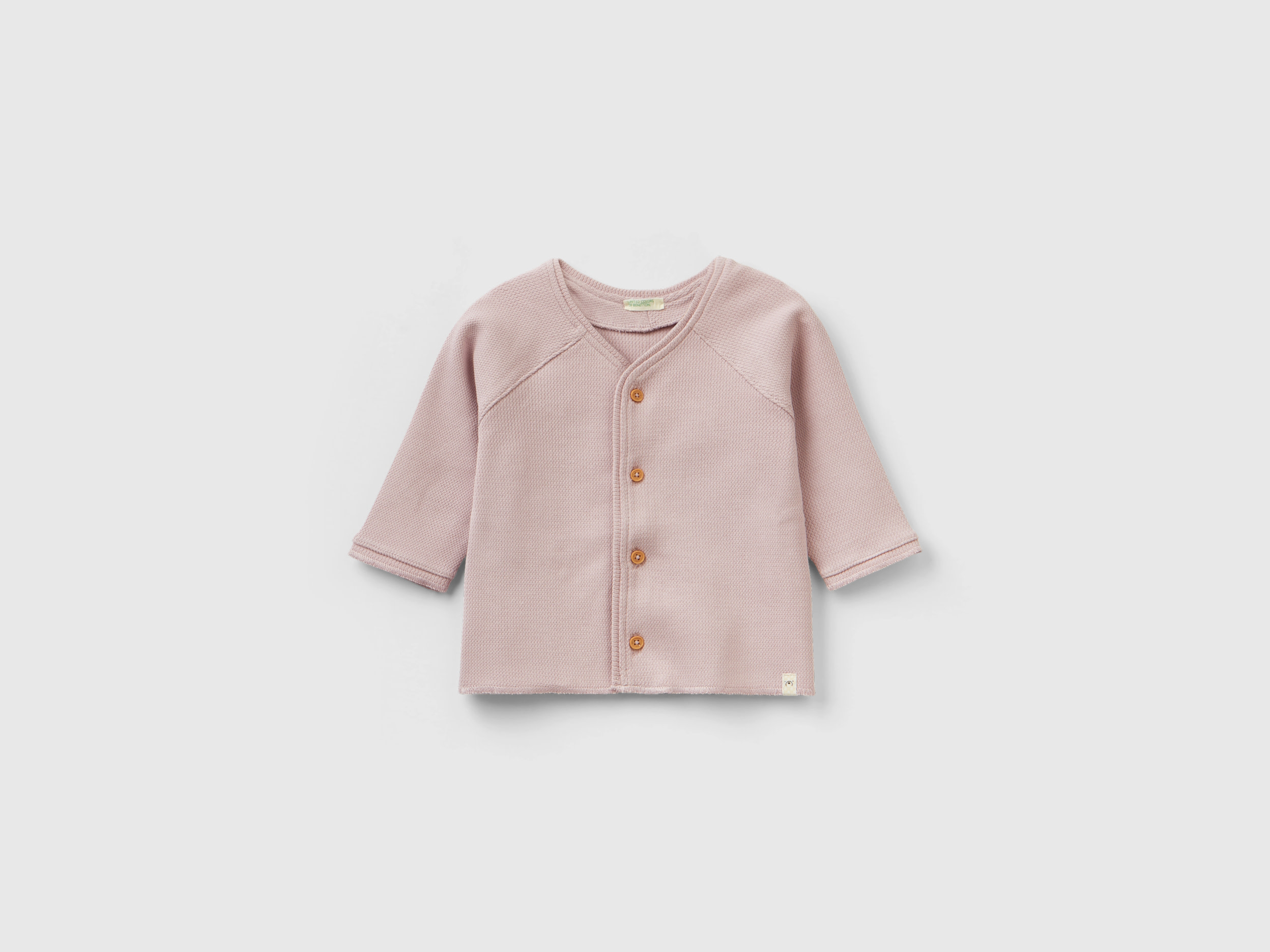 Benetton, Sweatshirt With Buttons, size 6-9, Pink, Kids