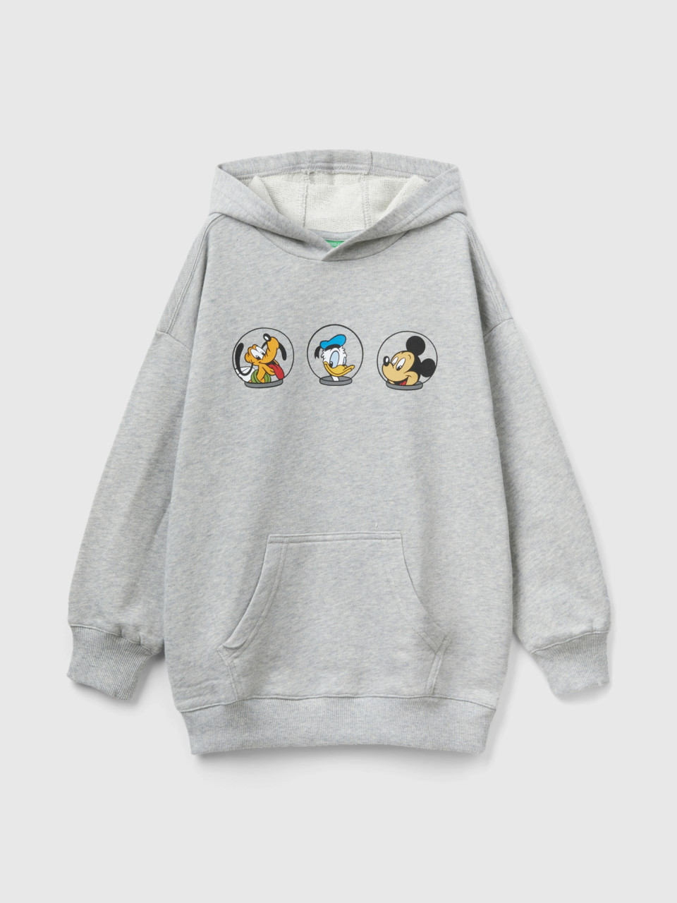 Benetton, Light Gray Sweatshirt With Disney Print, Gray, Kids
