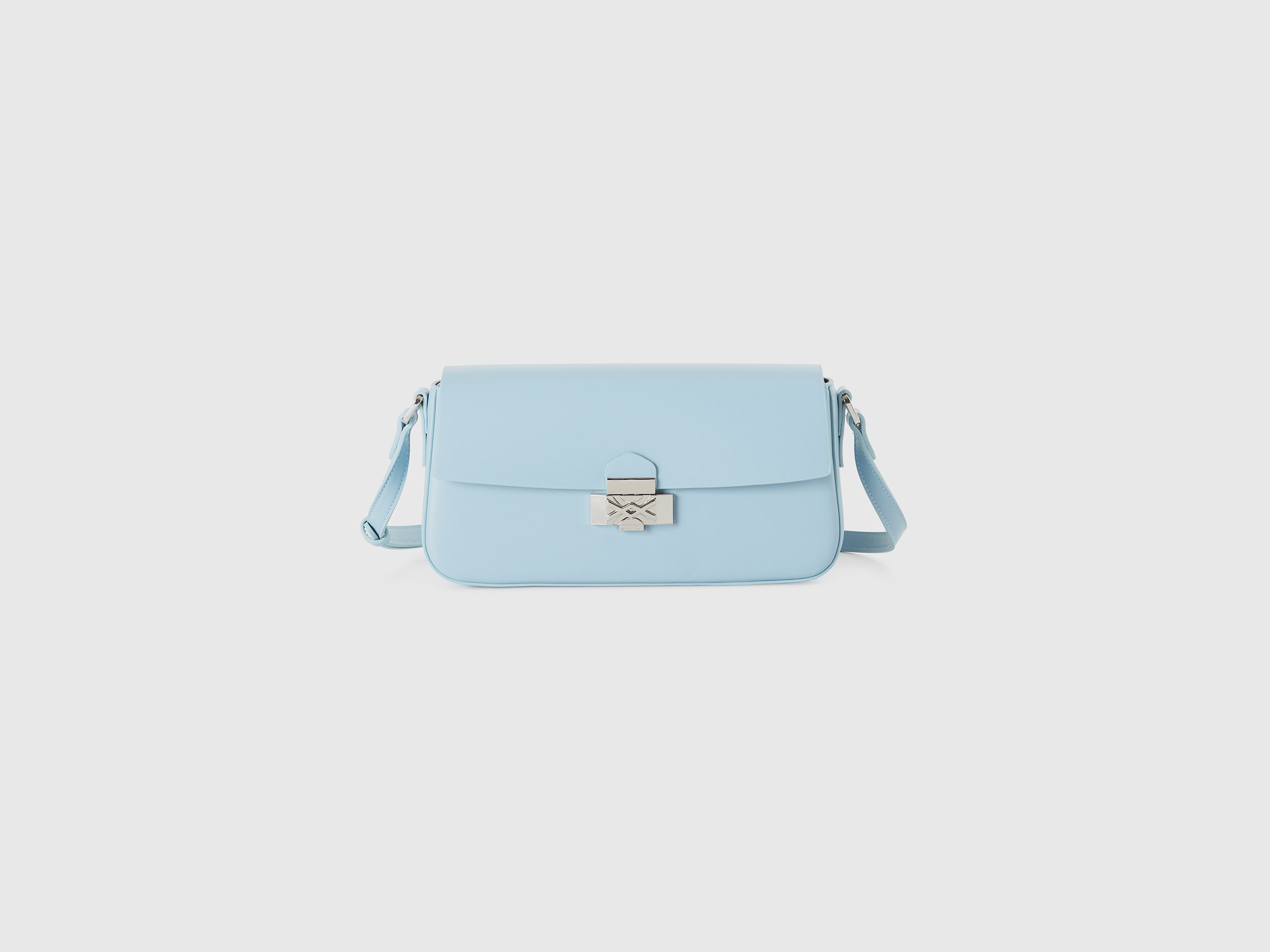 Benetton, Baguette Bag In Imitation Leather, size OS, Sky Blue, Women