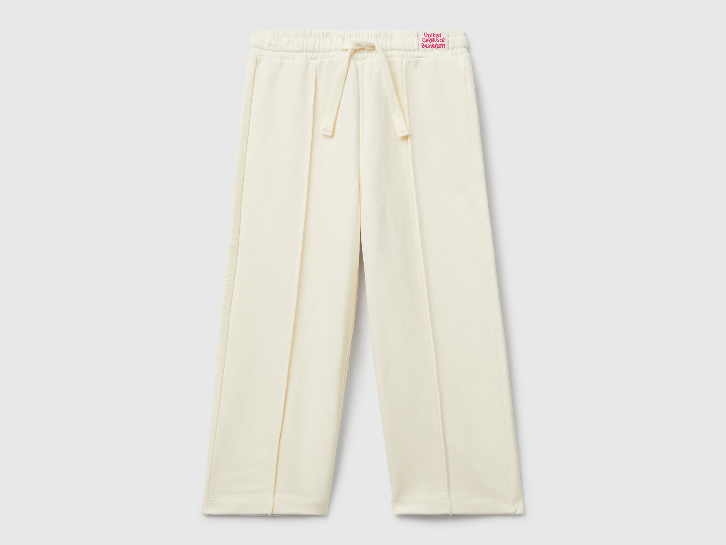 Benetton, Loose Fit Sweatpants, size 82, Creamy White, Kids