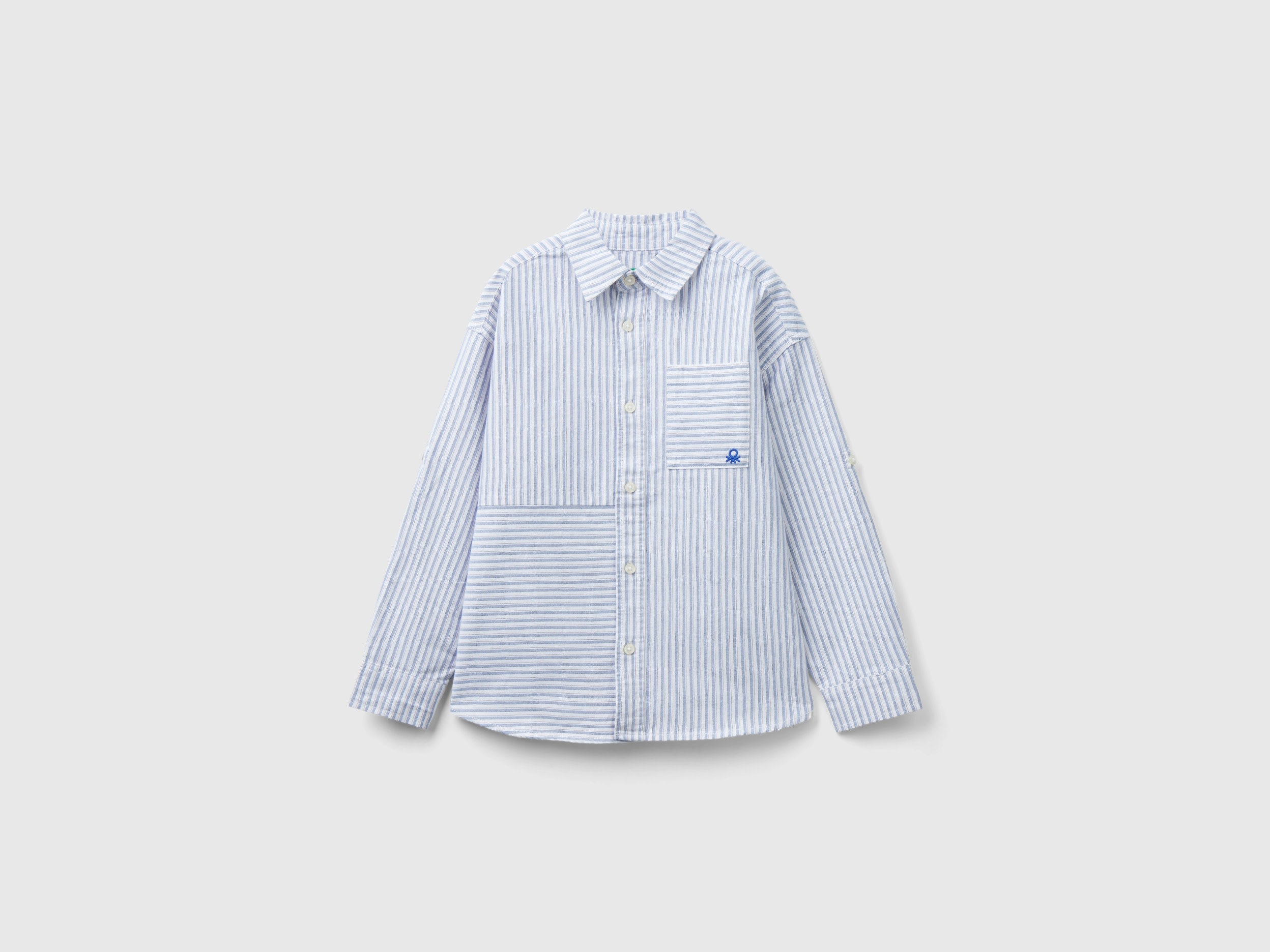 Benetton, Camicia Manica Lunga A Righe, Multicolore, Bambini