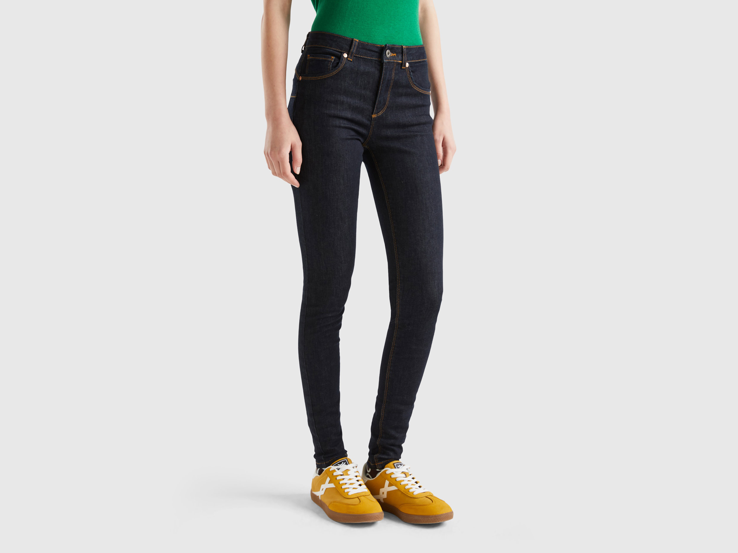 Benetton Online exclusive, Skinny Fit Push Up Jeans, size 27, Dark Blue, Women