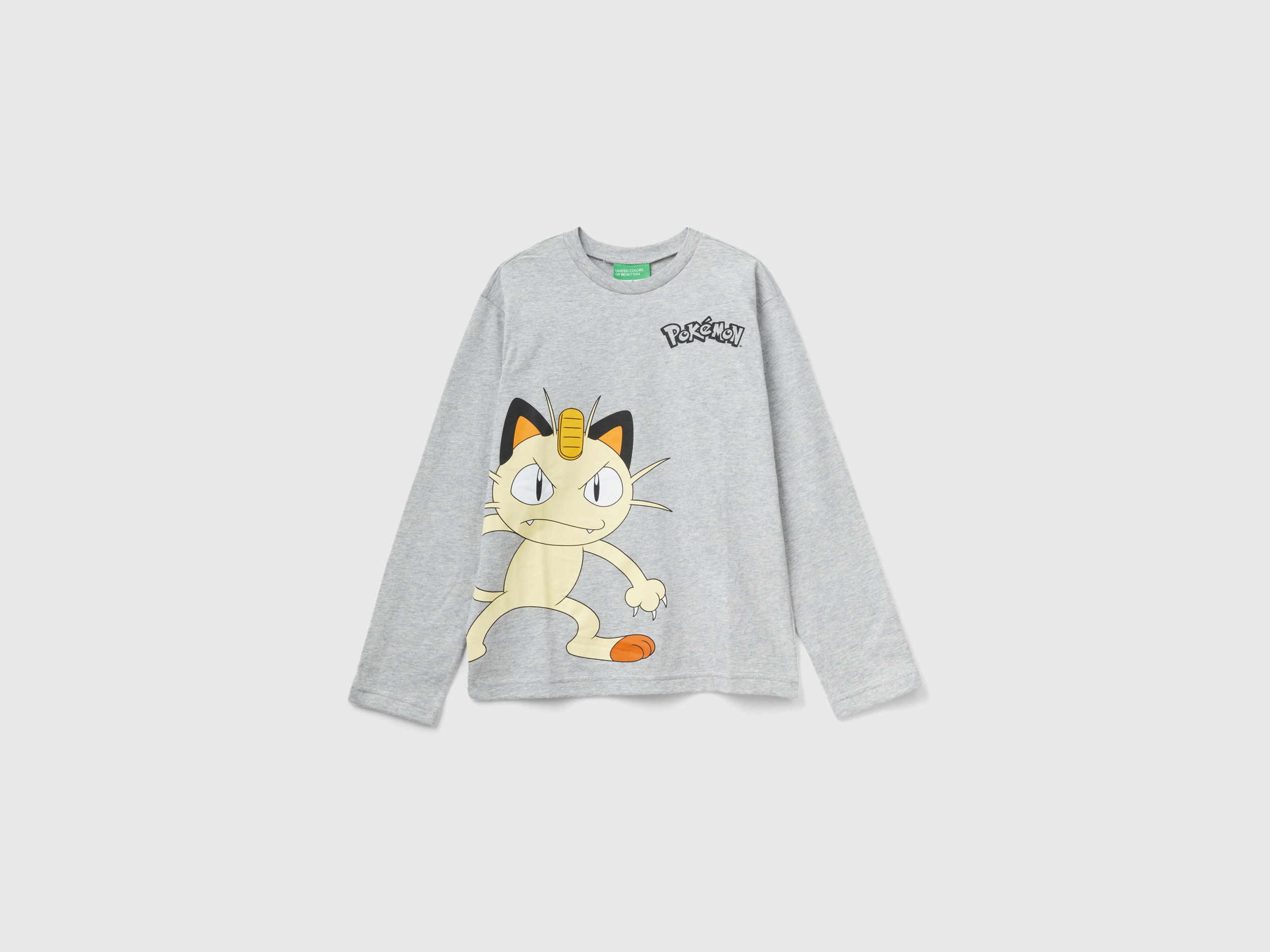Benetton, 100% Cotton Pokemon T-shirt, size 2XL, Light Gray, Kids