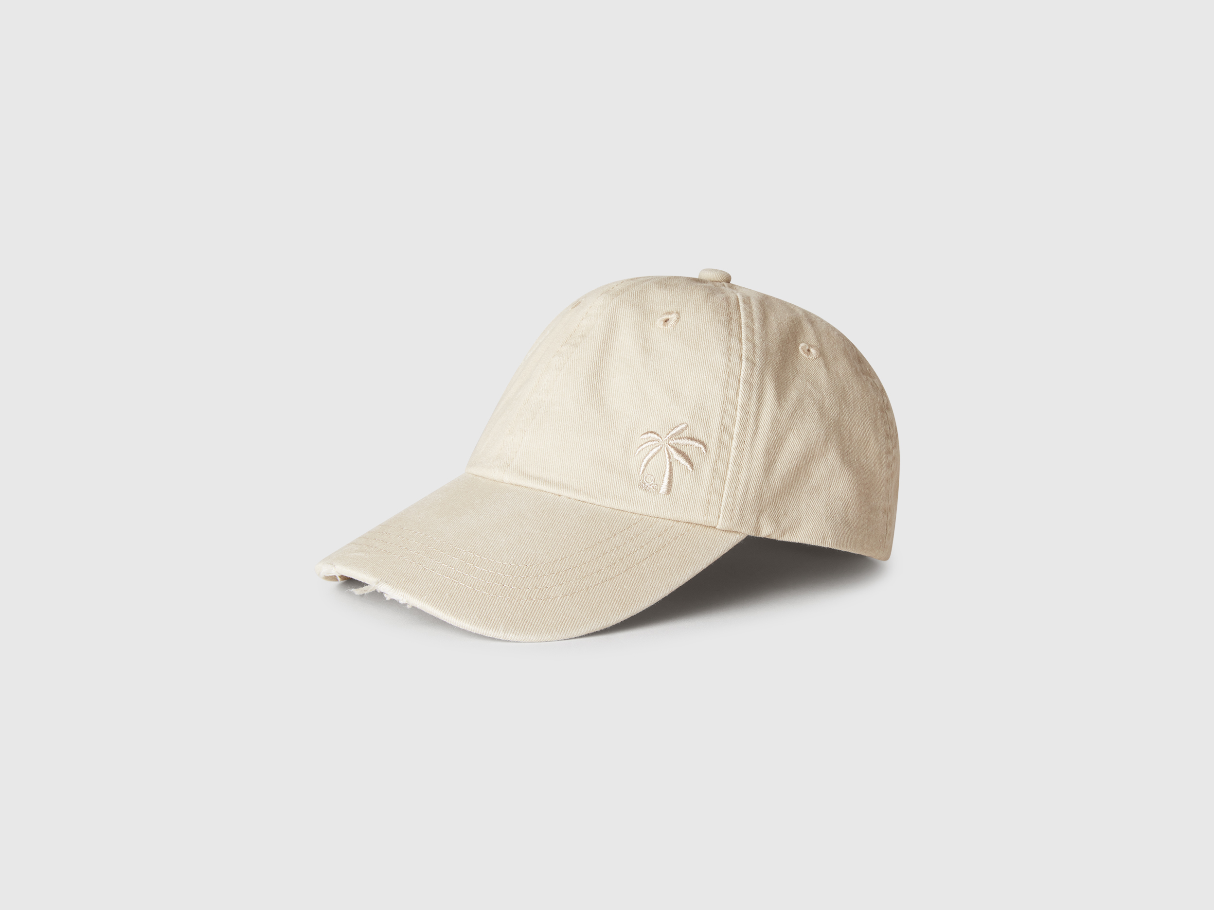 Benetton, Baseball Cap With Embroidery, size M-L, Creamy White, Kids