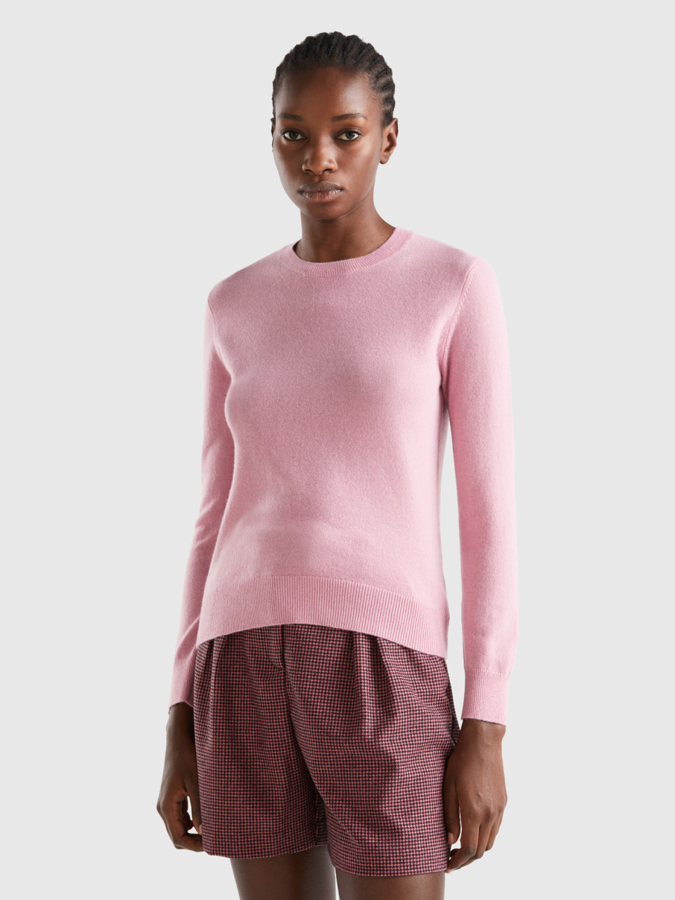 Benetton, Pink Sweater In Pure Cashmere, Pink, Women