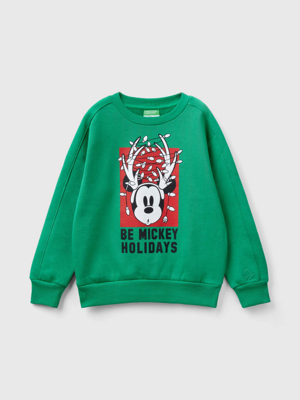 Benetton, Weihnachtlicher ©disney-sweater, Grün, male