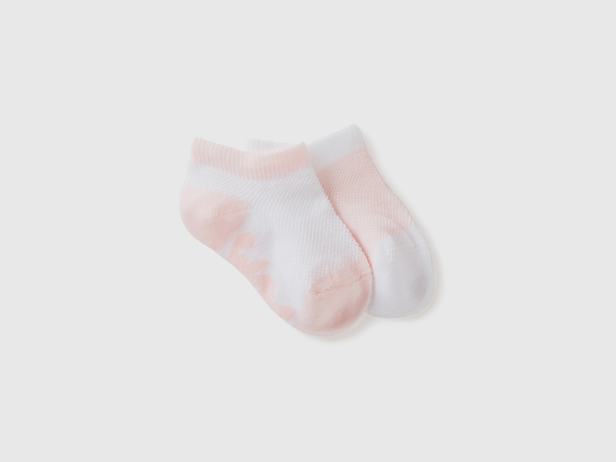 Benetton, Due Paia Di Calzini In Spugna, Rosa Tenue, Bambini