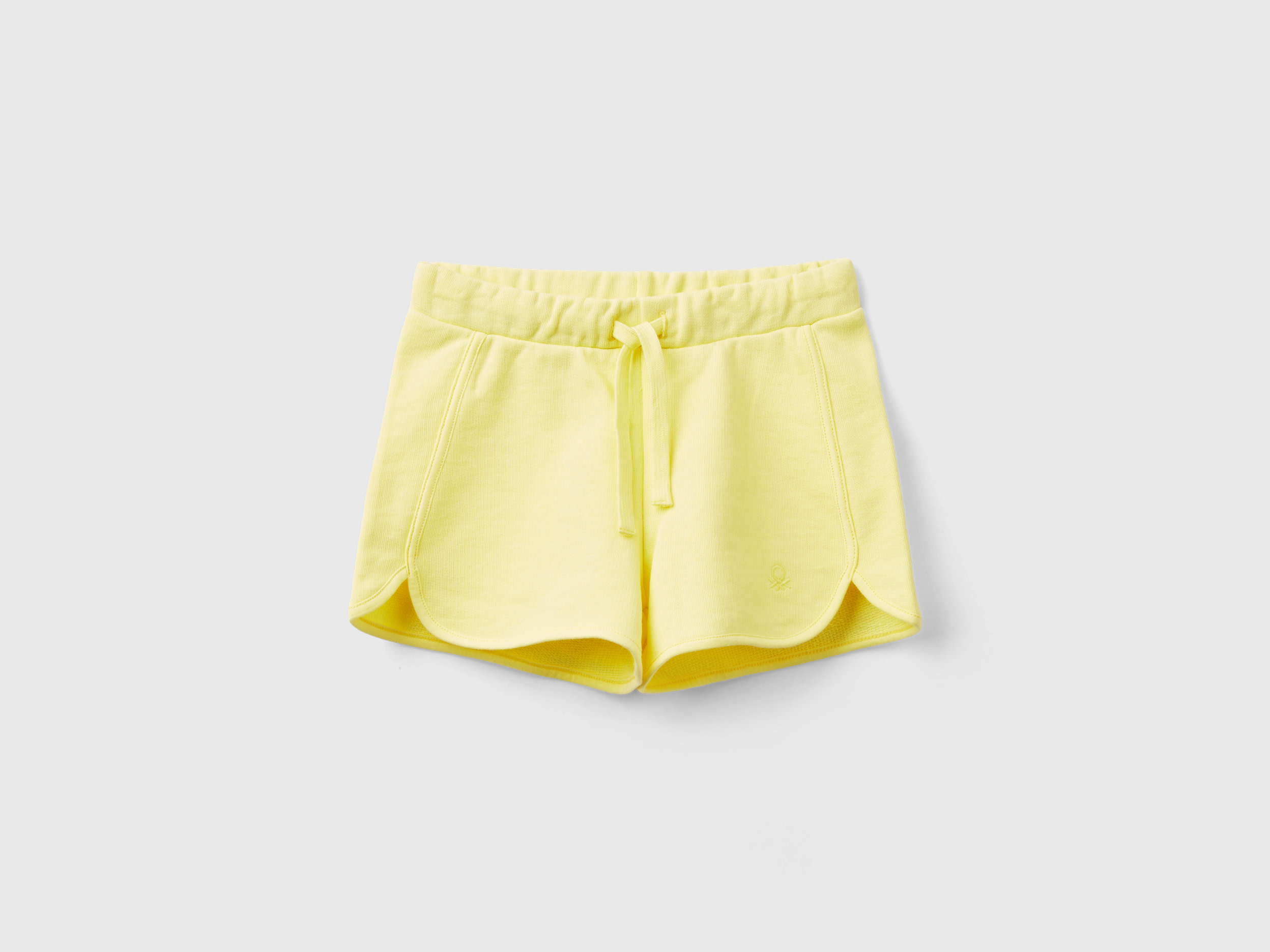 Image of Benetton, Sweat Shorts In 100% Organic Cotton, size 104, Yellow, Kids