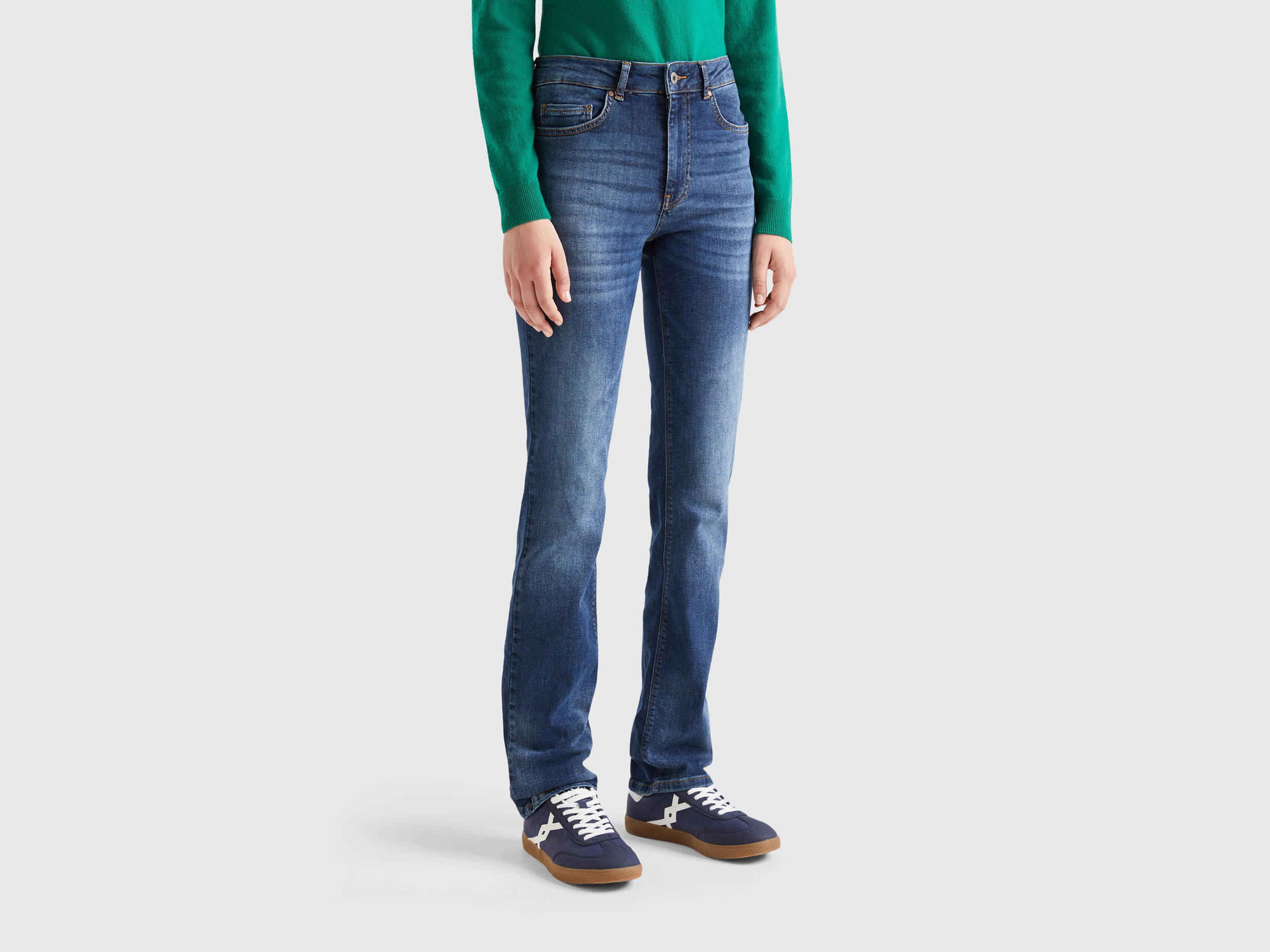 Benetton, Five-pocket Bootcut Jeans, size 25, Dark Blue, Women