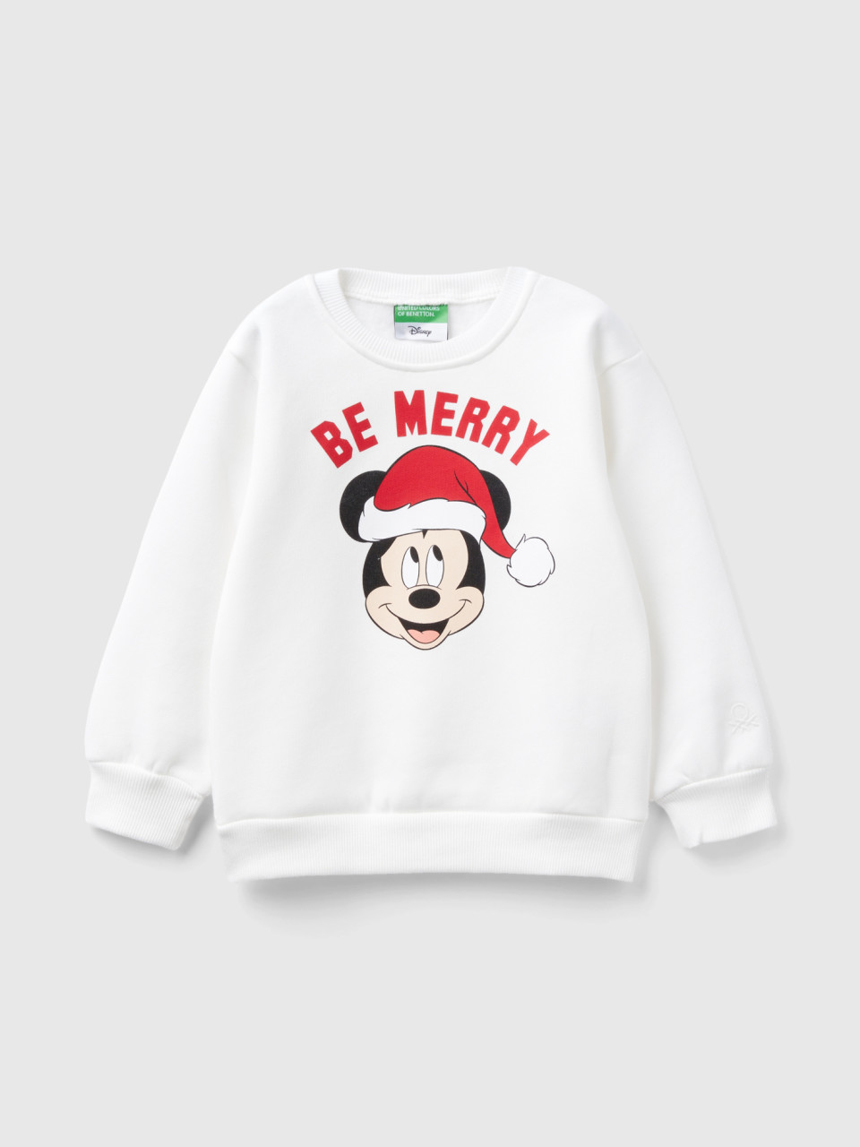 Benetton, ©disney Christmas Sweatshirt, White, Kids