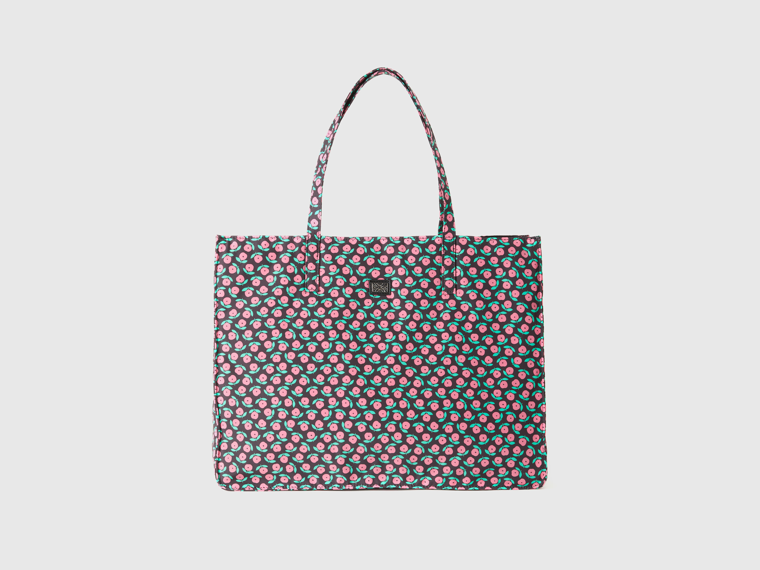 Benetton, Floral Shopping Bag, size OS, Black, Women