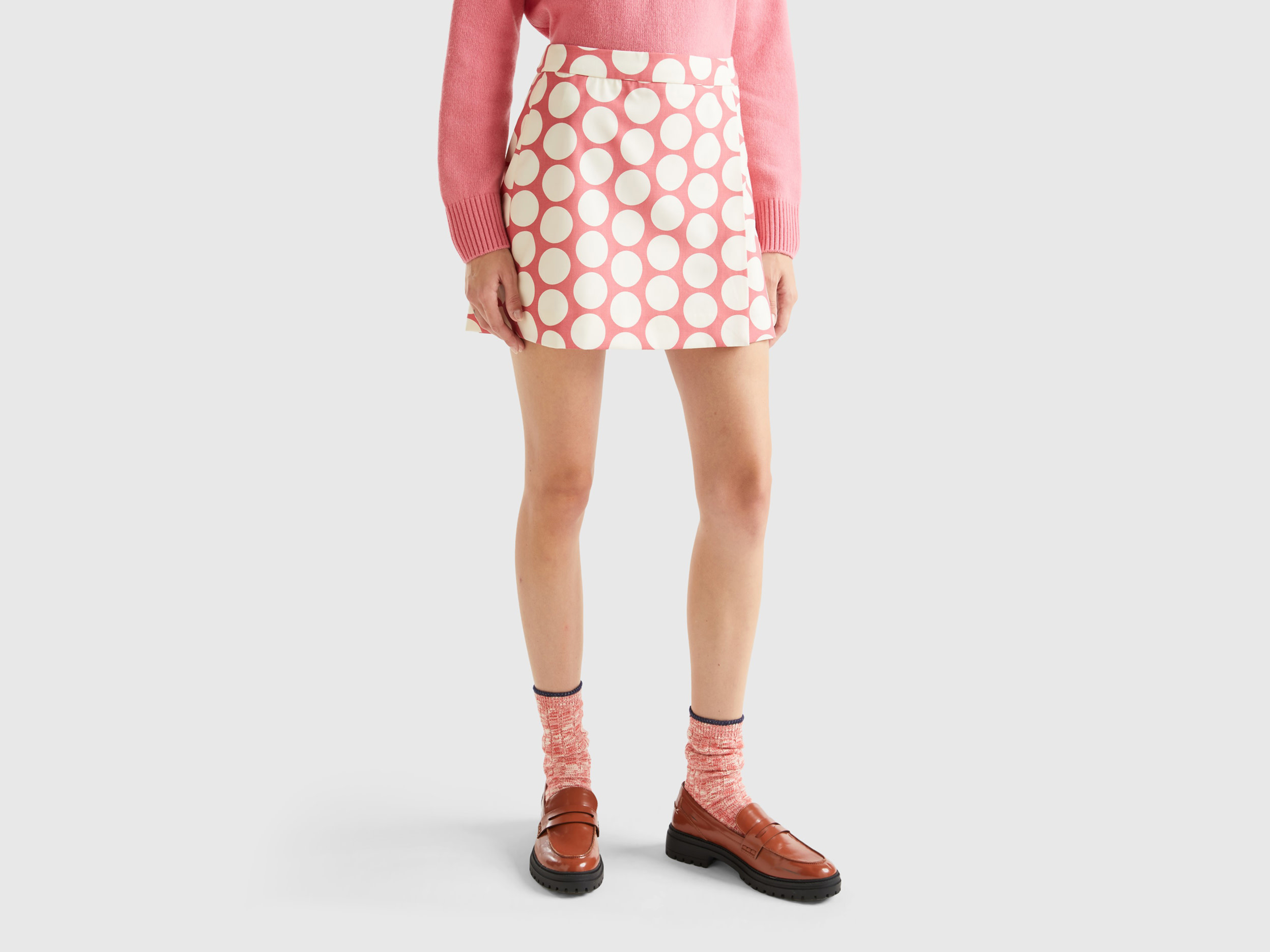 Benetton, Polka Dot Mini Skirt, size 10, Pink, Women
