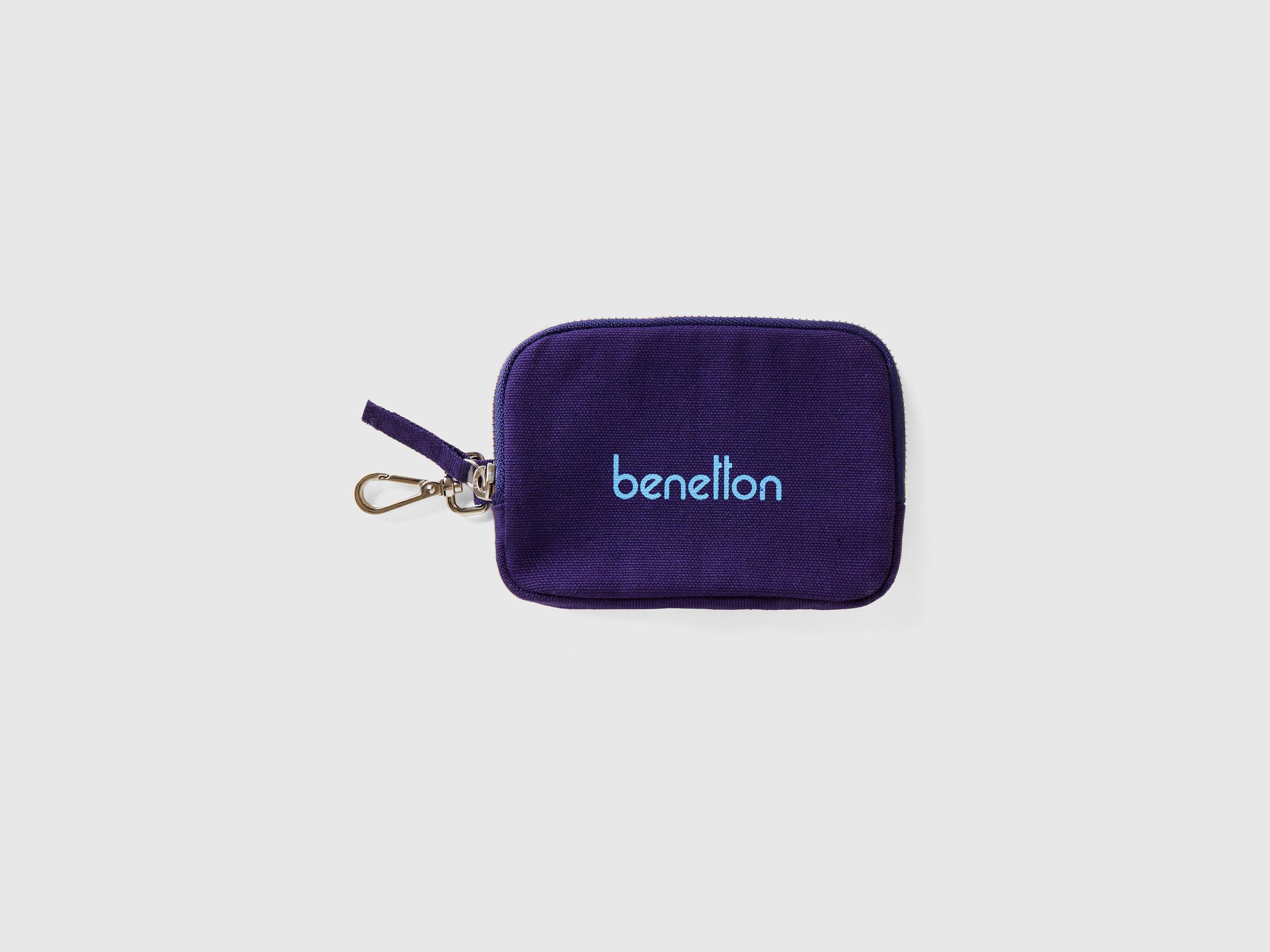 Benetton, Blue Keychain And Coin Purse, Blu, Donna