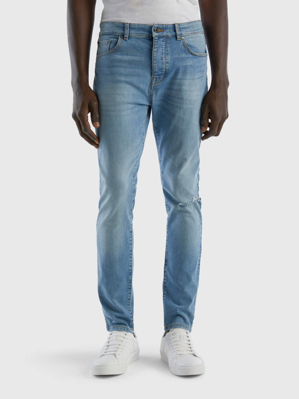 Benetton, Jeans Coupe Skinny, Bleu, Homme