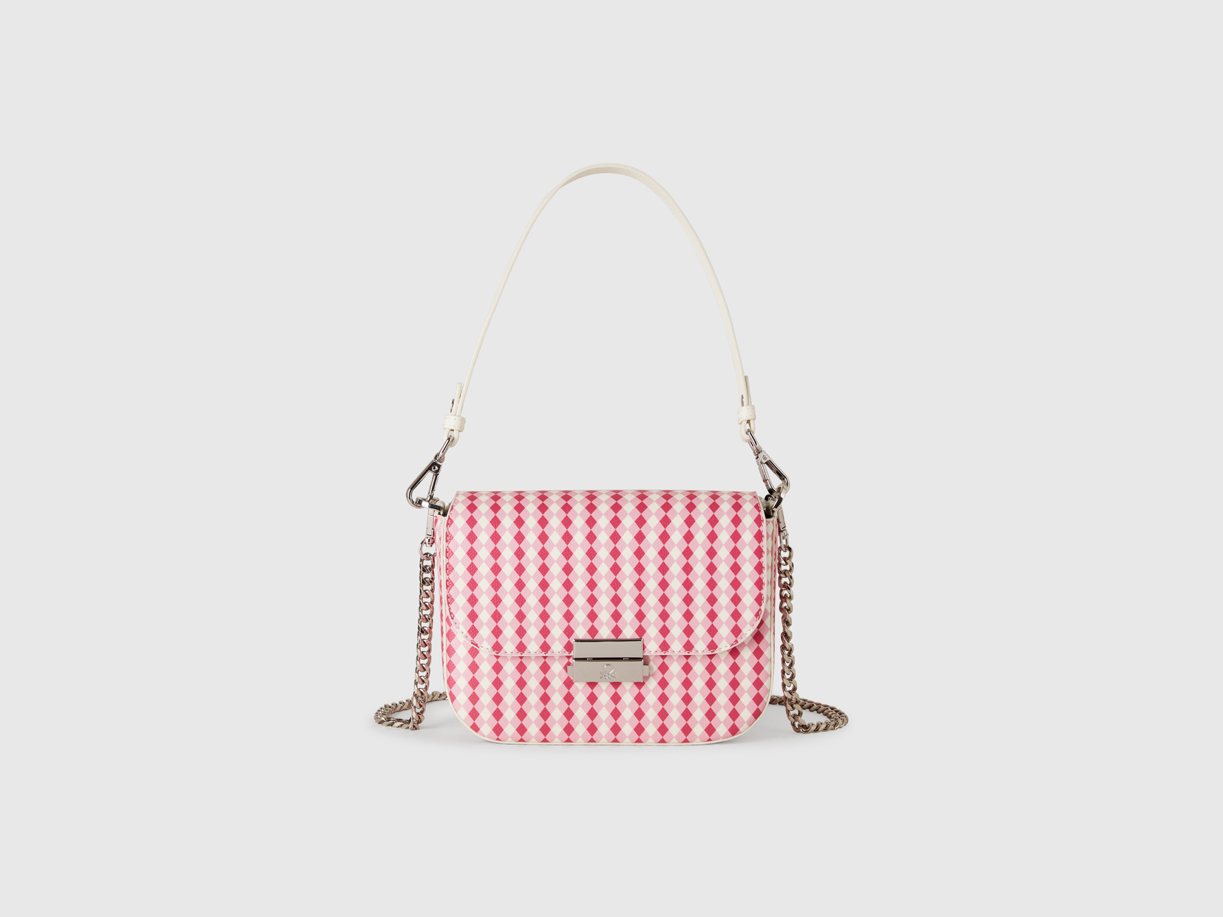 Benetton, Bag In Imitation Leather With Diamond Print, size OS, Multi-color, Women