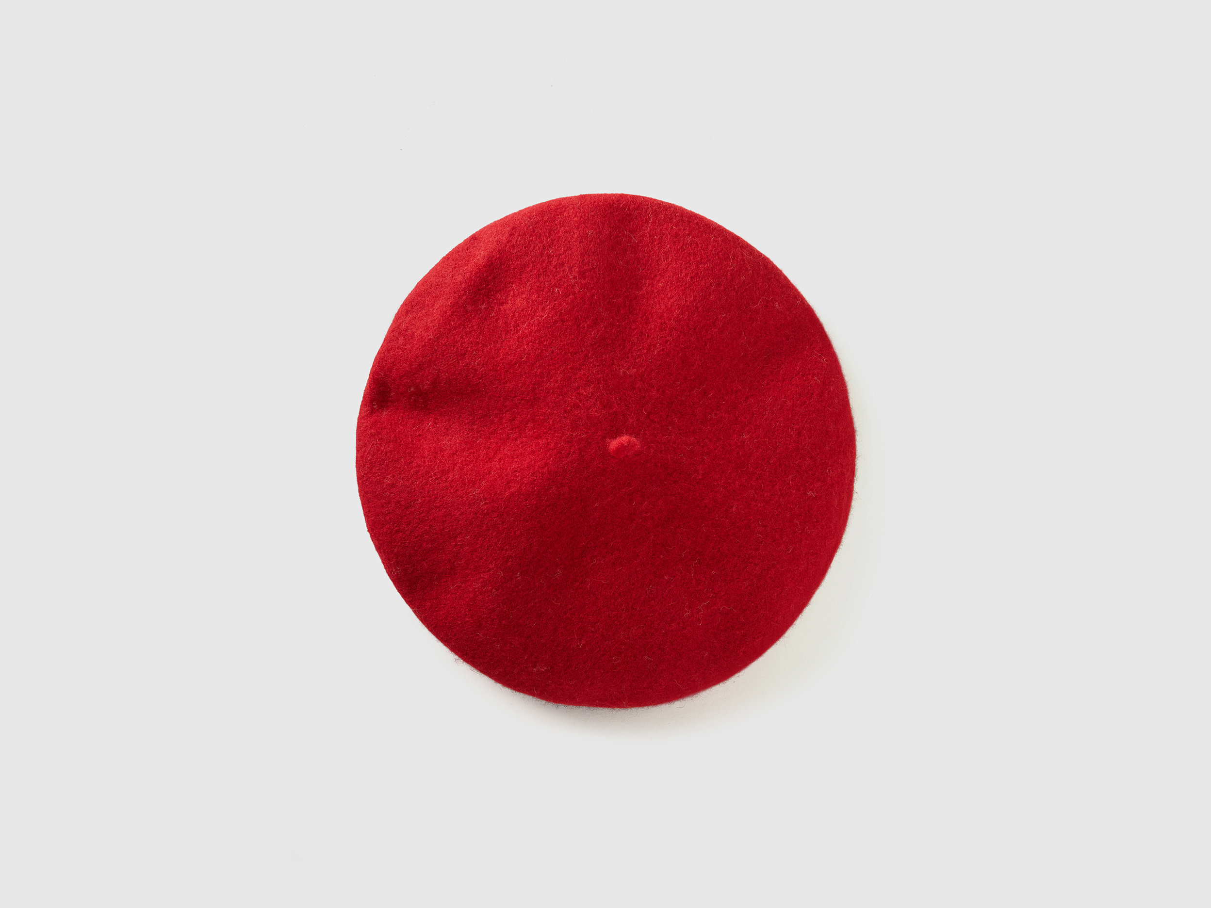 Benetton, Basco Classico In Misto Lana, Rosso, Donna