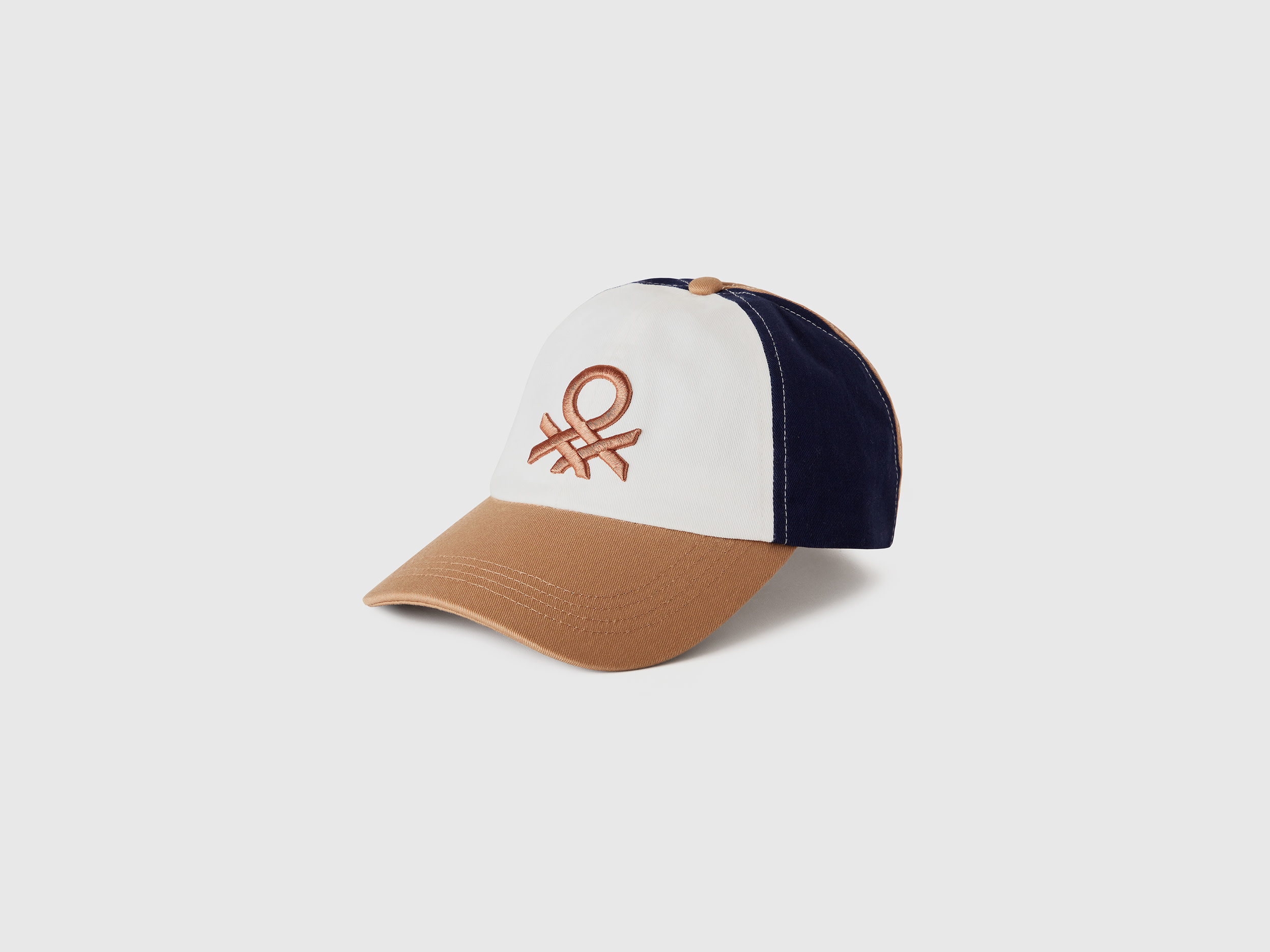 Benetton, Cappellino Baseball Con Logo, Beige, Bambini