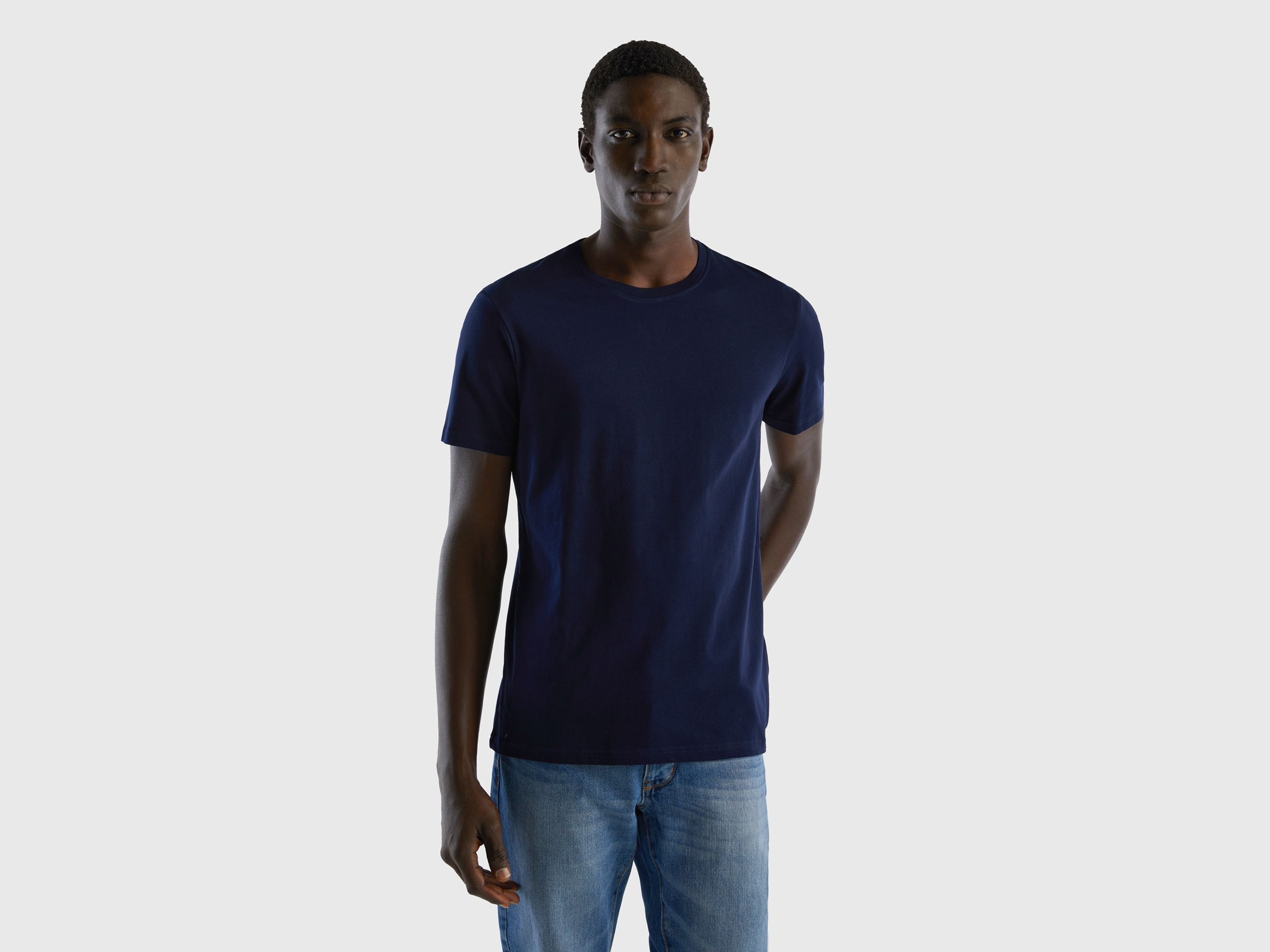 Benetton, Dark Blue T-shirt, size XXXL, Dark Blue, Men