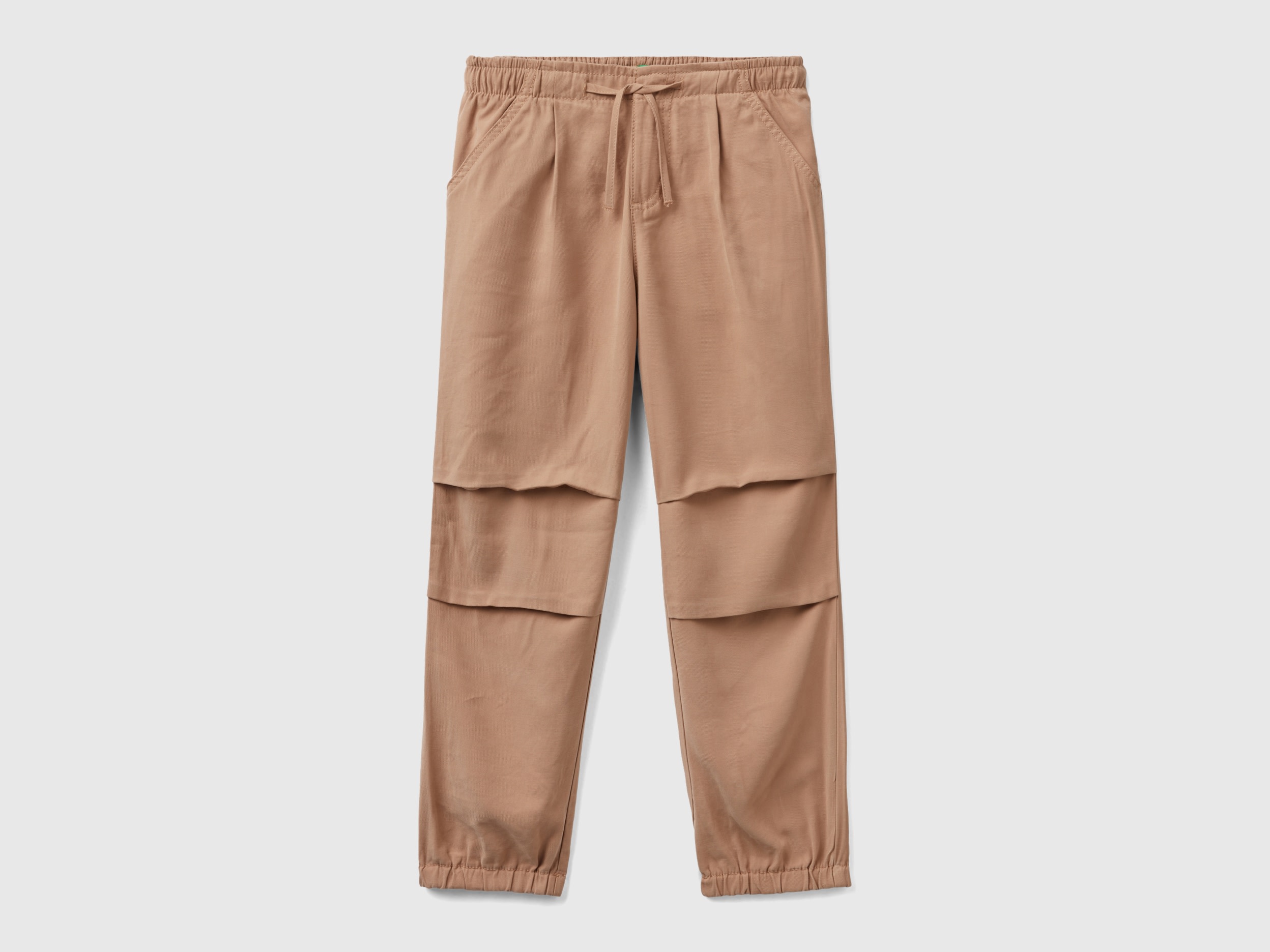 Benetton, Pantaloni Parachute Con Coulisse, Beige, Bambini