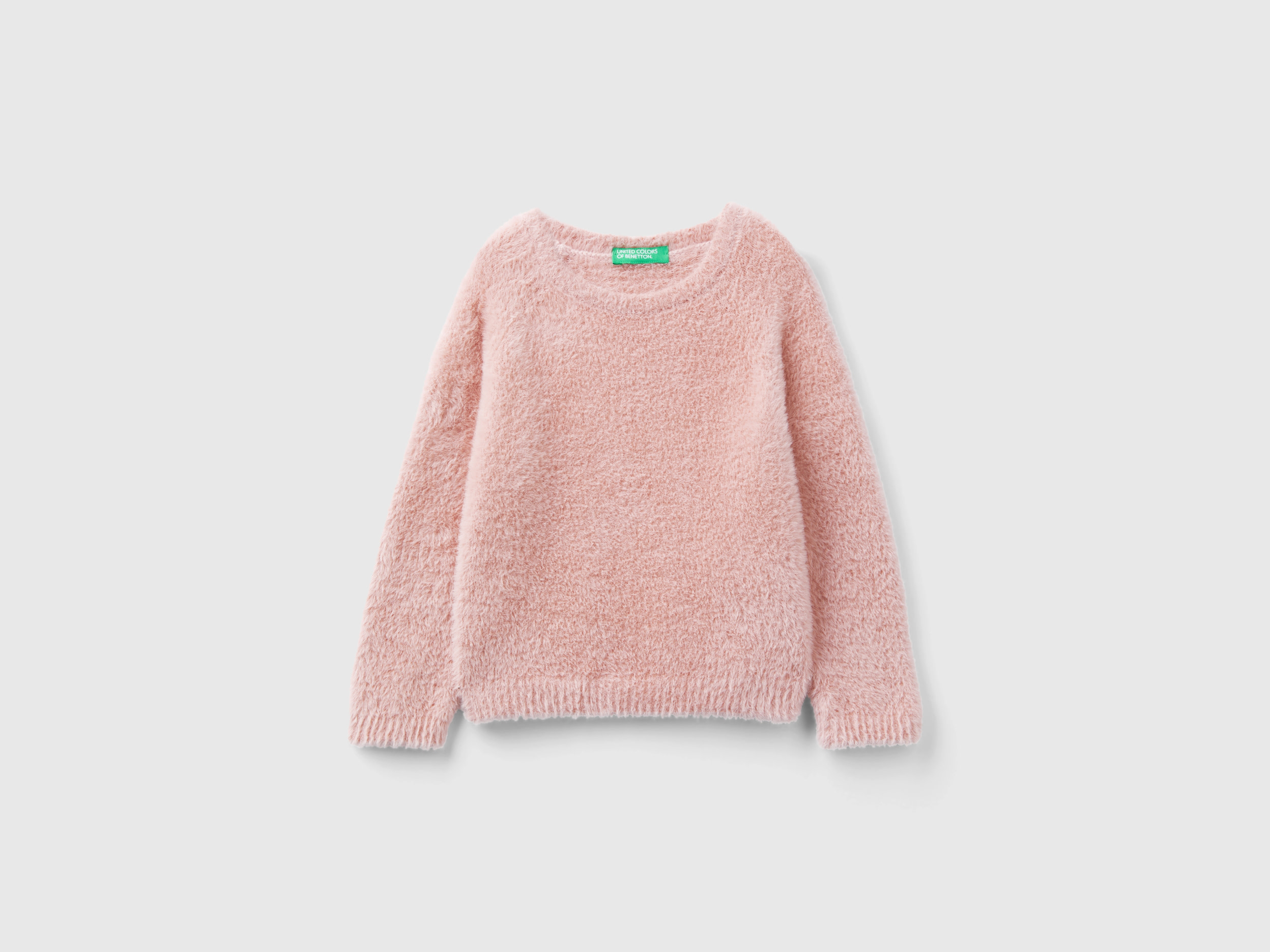 Benetton, Sweater With Faux Fur, size 5-6, Pink, Kids