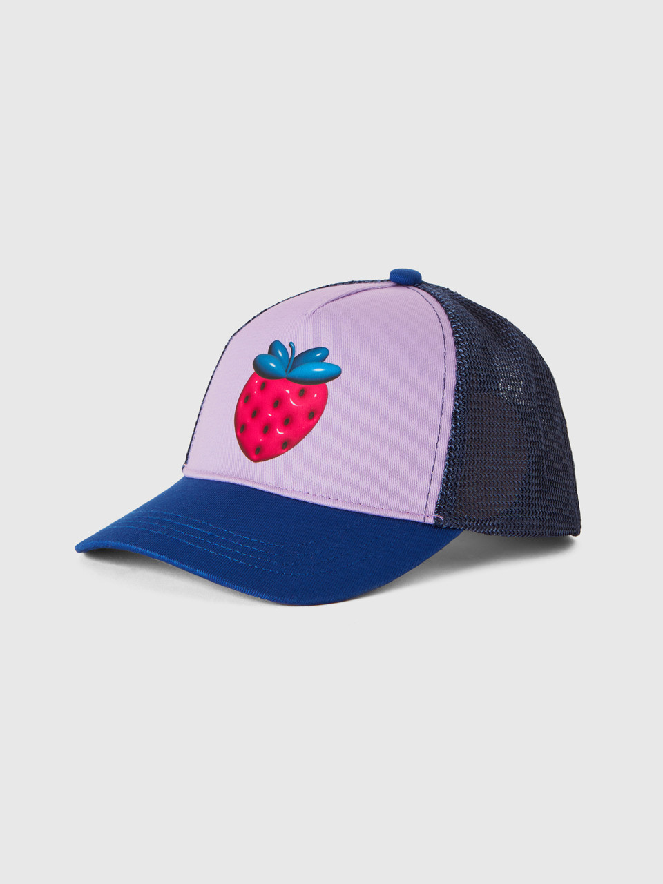 Benetton, Baseball Hat In Cotton And Mesh, Lilac, Kids