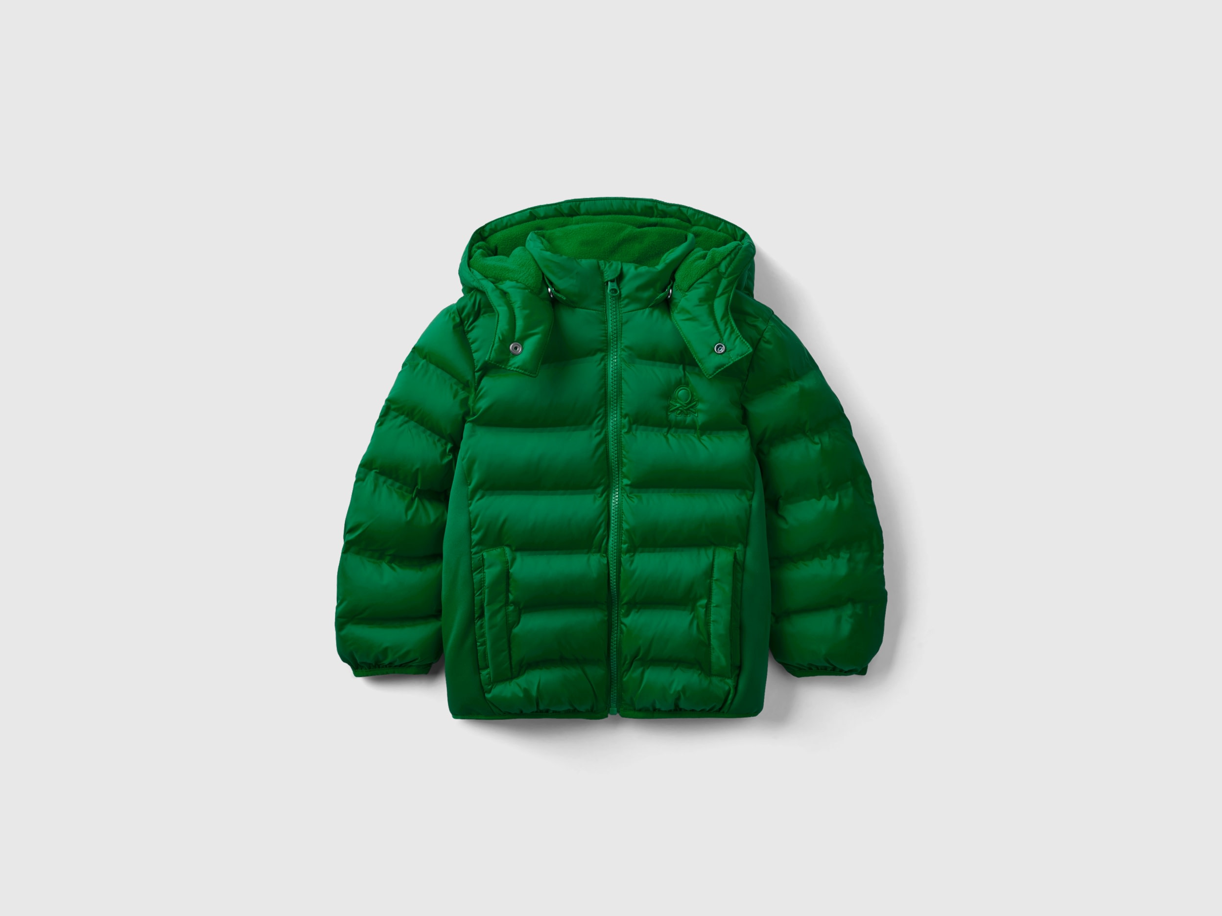 Benetton, Jacket With Neoprene Details, size 12-18, Green, Kids