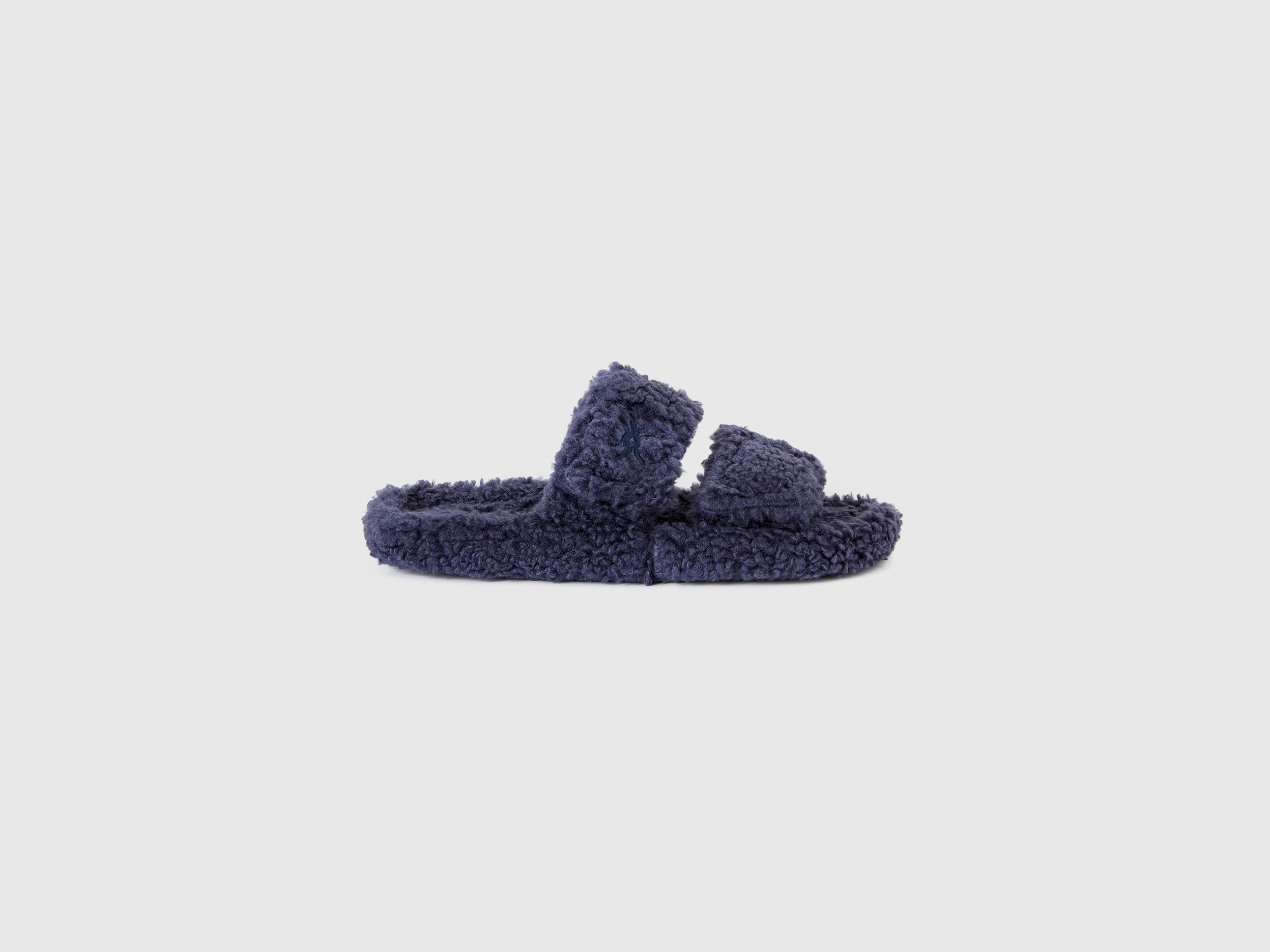 Benetton, Fur Slippers, size 4,5-5,5, Dark Blue, Women