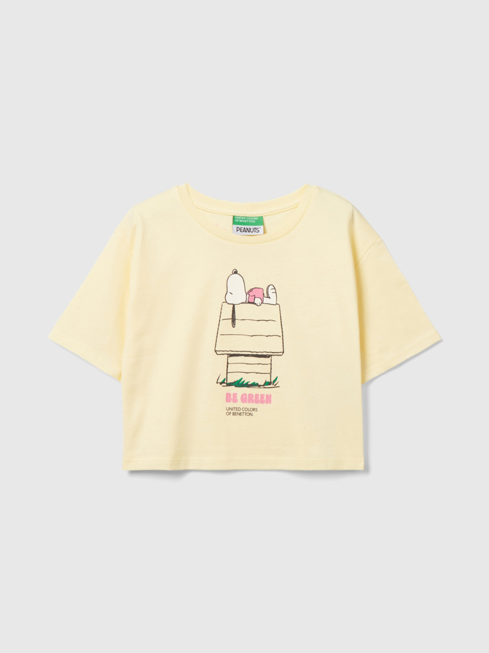 Benetton, Cropped ©peanuts T-shirt, Vanilla, Kids